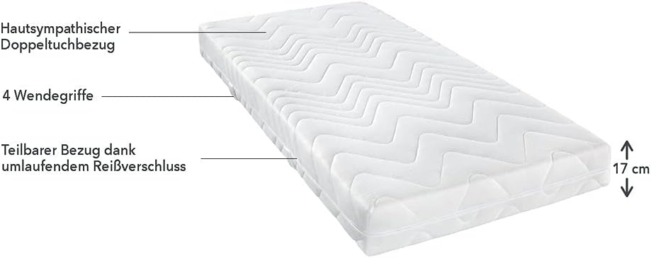 Matratzen Concord Sleepsy Leron Matratze 90x200 cm Komfortschaum 7-Zonen H2 Öko-Tex