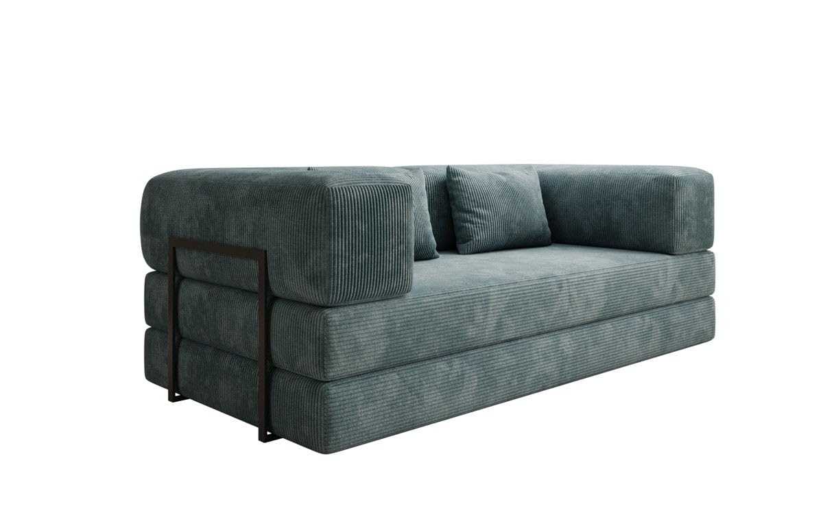 Luxusbetten24 Designer Sofa Lazy 3 Sitzer in Cord Grau