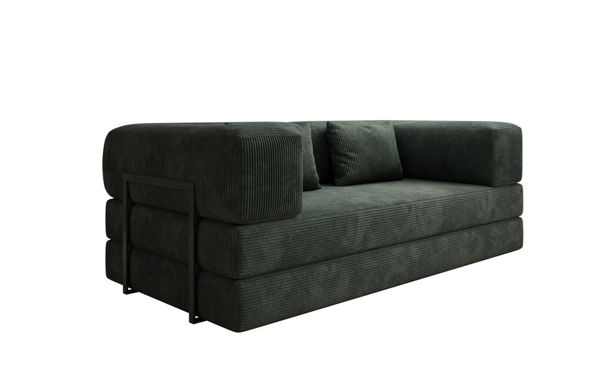 Luxusbetten24 Designer Sofa Lazy 3 Sitzer in Cord Grau