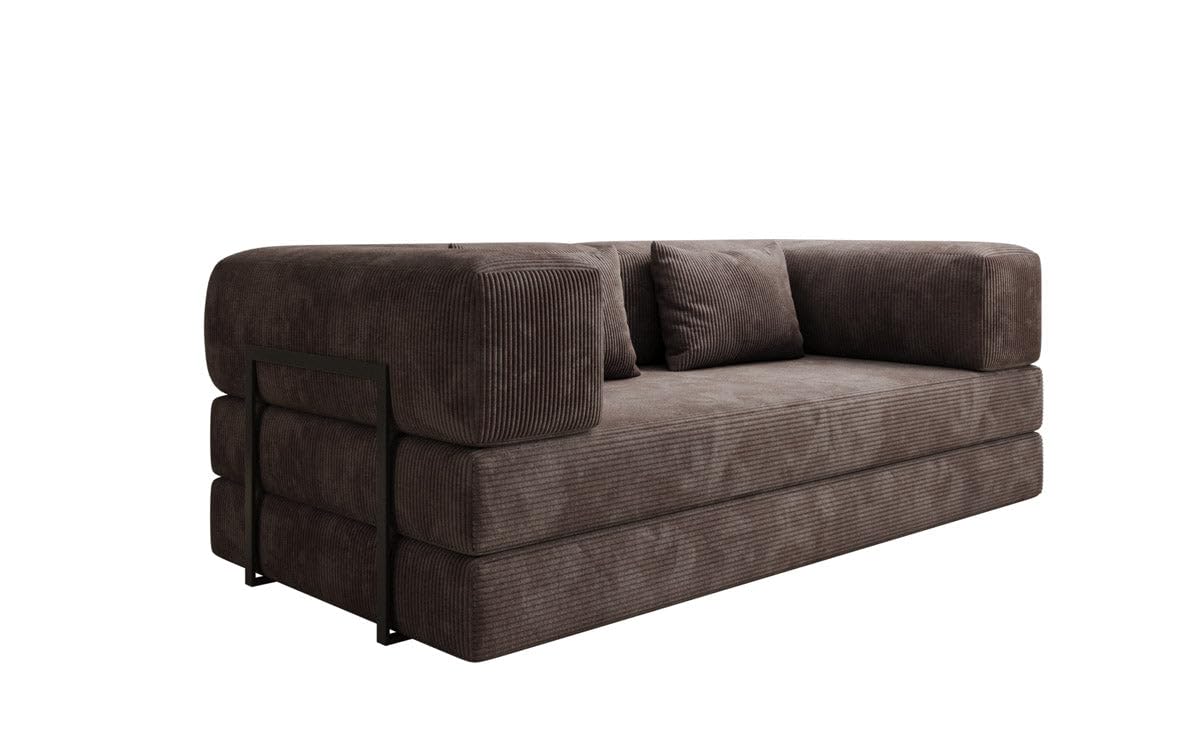 Luxusbetten24 Designer Sofa Lazy 3 Sitzer in Cord Grau
