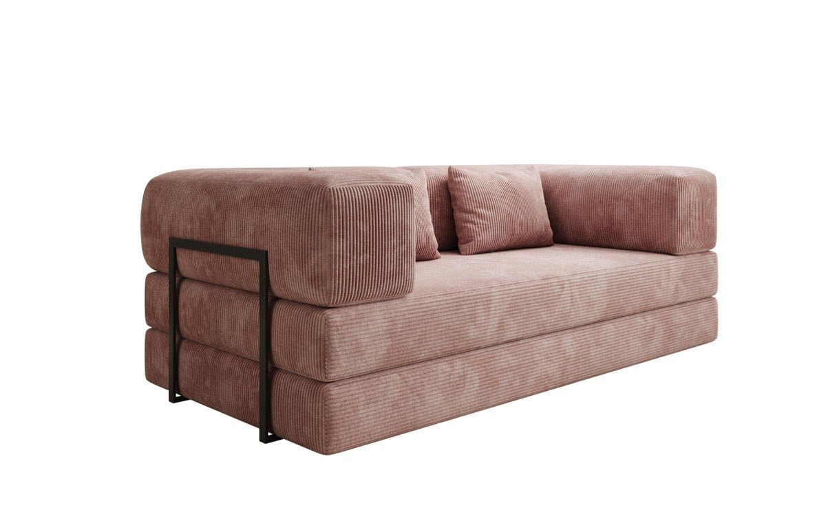 Luxusbetten24 Designer Sofa Lazy 3 Sitzer in Cord Grau