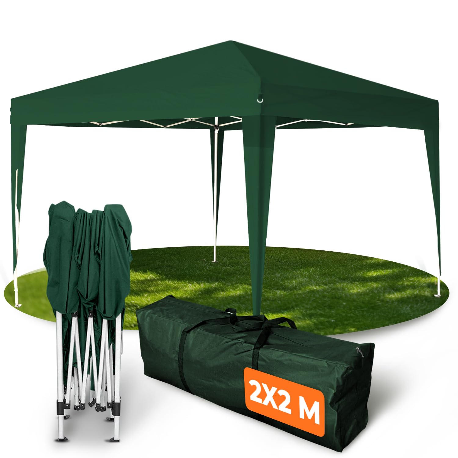 Kronenburg Faltpavillon wasserdicht Dachmaß 3 x 3 m UV Schutz 50+ Pavillon in Schwarz mit 4 Seitenteilen