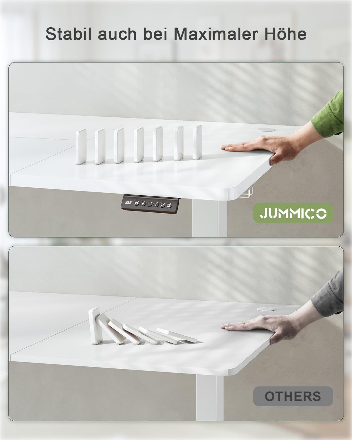 JUMMICO höhenverstellbarer Schreibtisch elektrisch – Steh-Sitz Tisch modern