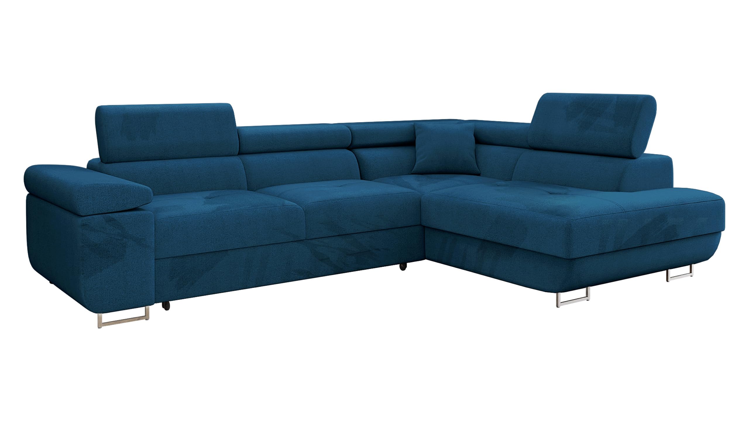 Mirjan24 Ecksofa Torezio mit Bettkasten, Einstellbare Kopfstützen, Sofa mit Schlaffunktion, Eckcouch für Wohnzimmer, Polsterecke, L-Form Couch mit Bettfunktion (Manila 18, Seite: Rechts)