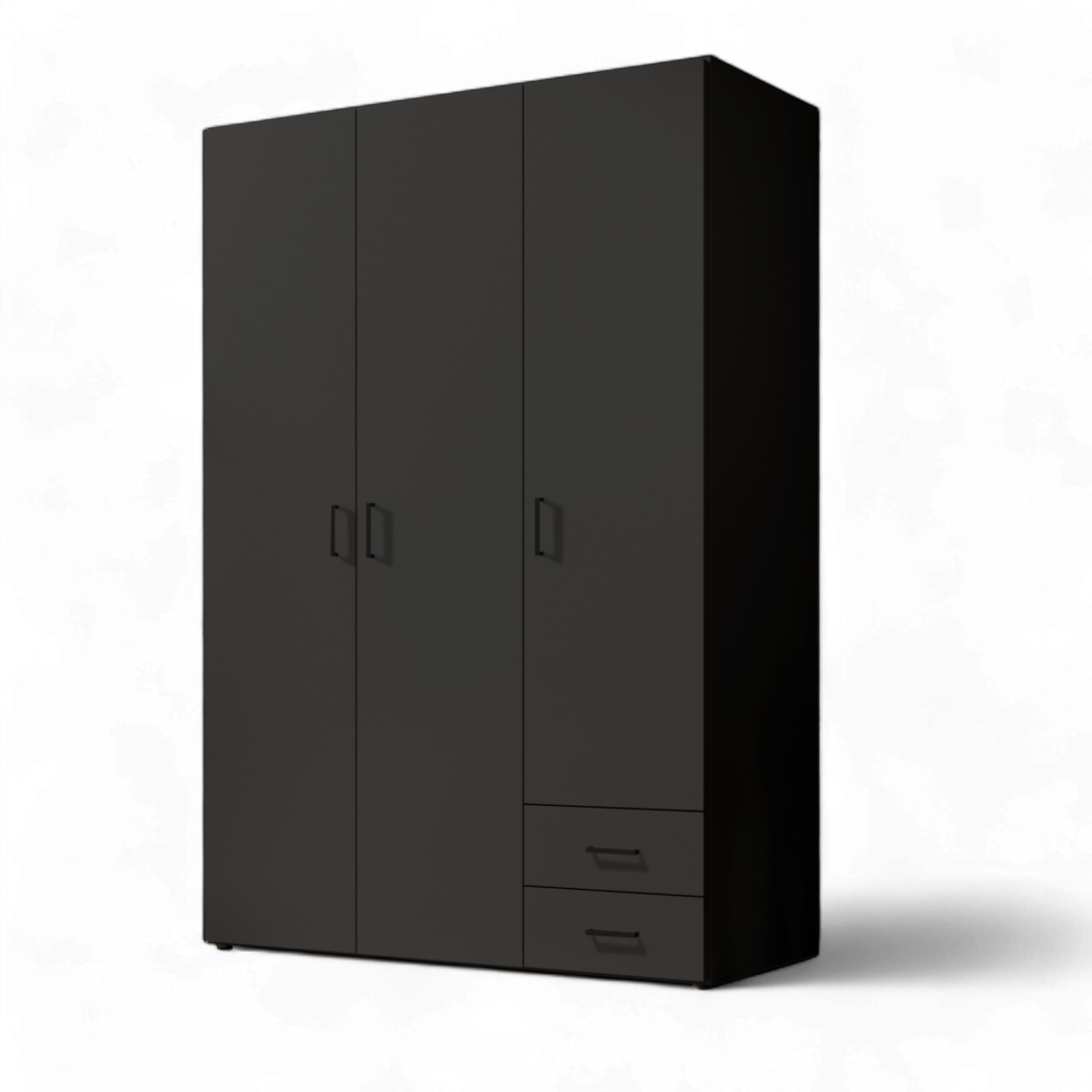 Stella Trading BASE Zeitloser Kleiderschrank in drei verschiedenen Größen - Vielseitiger Drehtürenschrank in Weiß - 160 x 177 x 52 cm (B/H/T)
