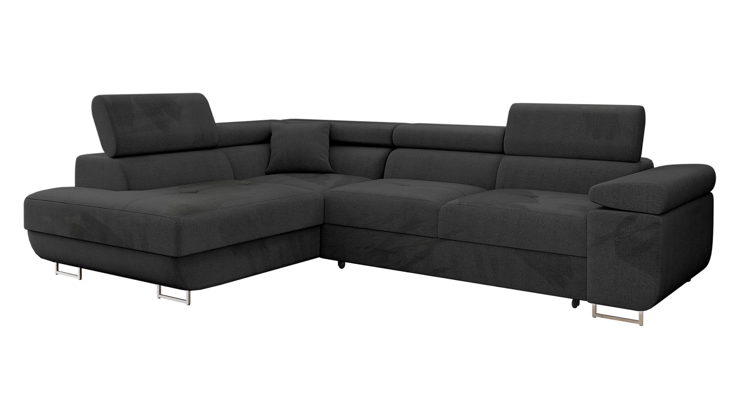 Mirjan24 Ecksofa Torezio mit Bettkasten, Einstellbare Kopfstützen, Sofa mit Schlaffunktion, Eckcouch für Wohnzimmer, Polsterecke, L-Form Couch mit Bettfunktion (Manila 18, Seite: Rechts)