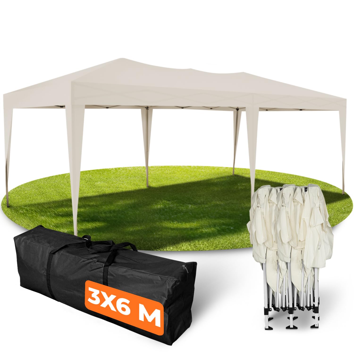 Kronenburg Faltpavillon wasserdicht Dachmaß 3 x 3 m UV Schutz 50+ Pavillon in Schwarz mit 4 Seitenteilen