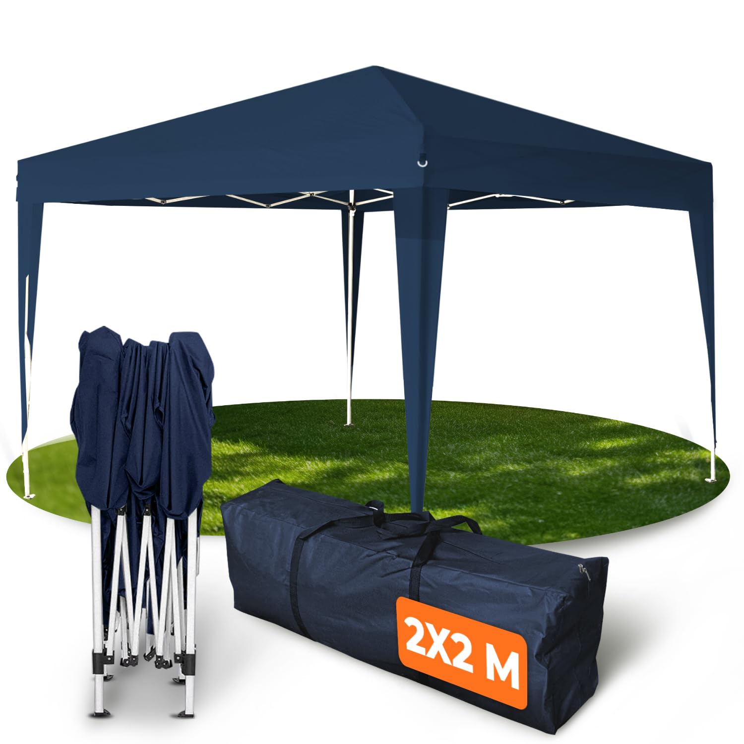 Kronenburg Faltpavillon wasserdicht Dachmaß 3 x 3 m UV Schutz 50+ Pavillon in Schwarz mit 4 Seitenteilen