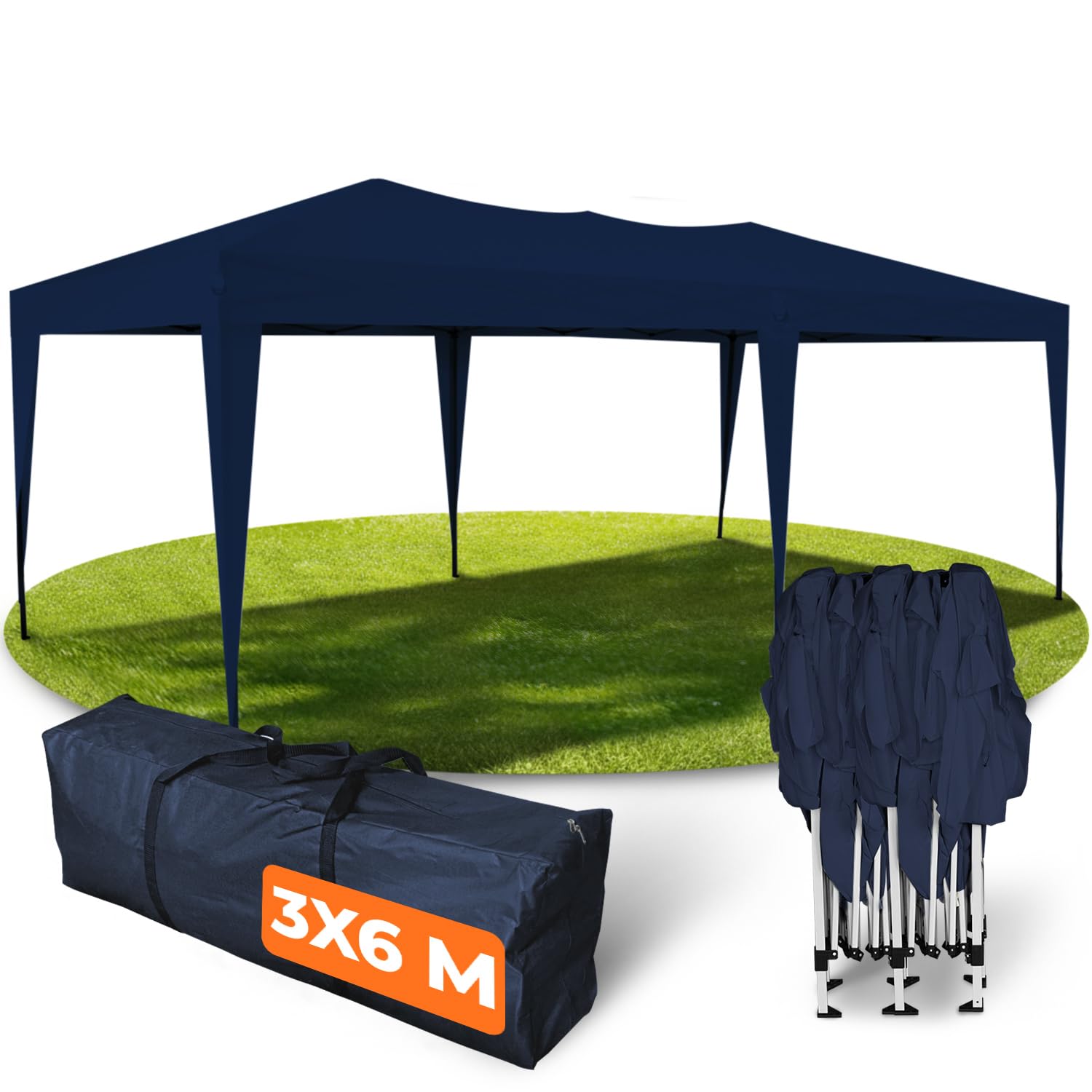 Kronenburg Faltpavillon wasserdicht Dachmaß 3 x 3 m UV Schutz 50+ Pavillon in Schwarz mit 4 Seitenteilen