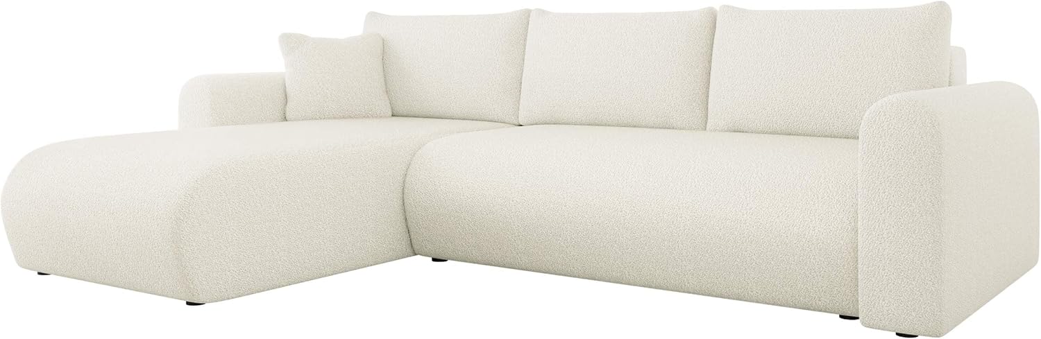 Mirjan24 Ecksofa Eliwo, Design Eckcouch, Couch mit Schlaffunktion und Bettkasten, Wohnlandschaft, Bettfunktion L-Form Sofa, Ottomane universell (Lambi 07)