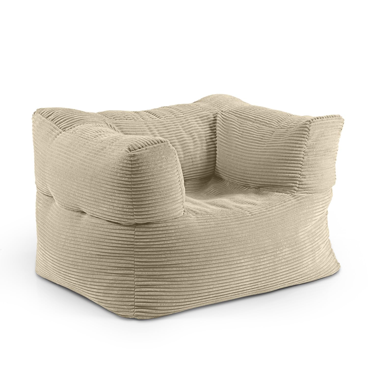 Lumaland Modulares Basic Set - Cord-Reihe | Indoor Sitzsäcke mit Softer Struktur, ideal Sofa Modulen & zum Pouf | Bean Bag mit Füllung - für Wohnzimmer & Co.