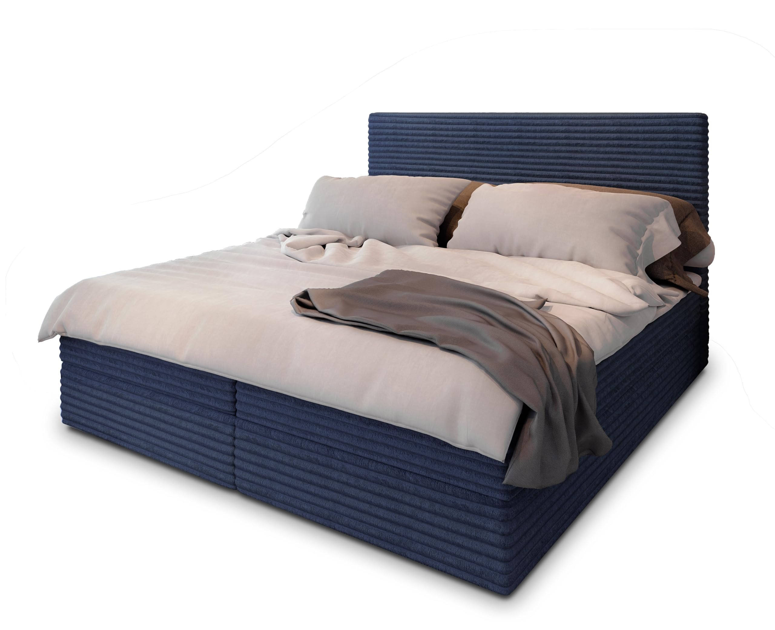 Masseno Boxspringbett PISA – Komplett-Set mit Matratze & Topper, Bettkasten, Polsterbett
