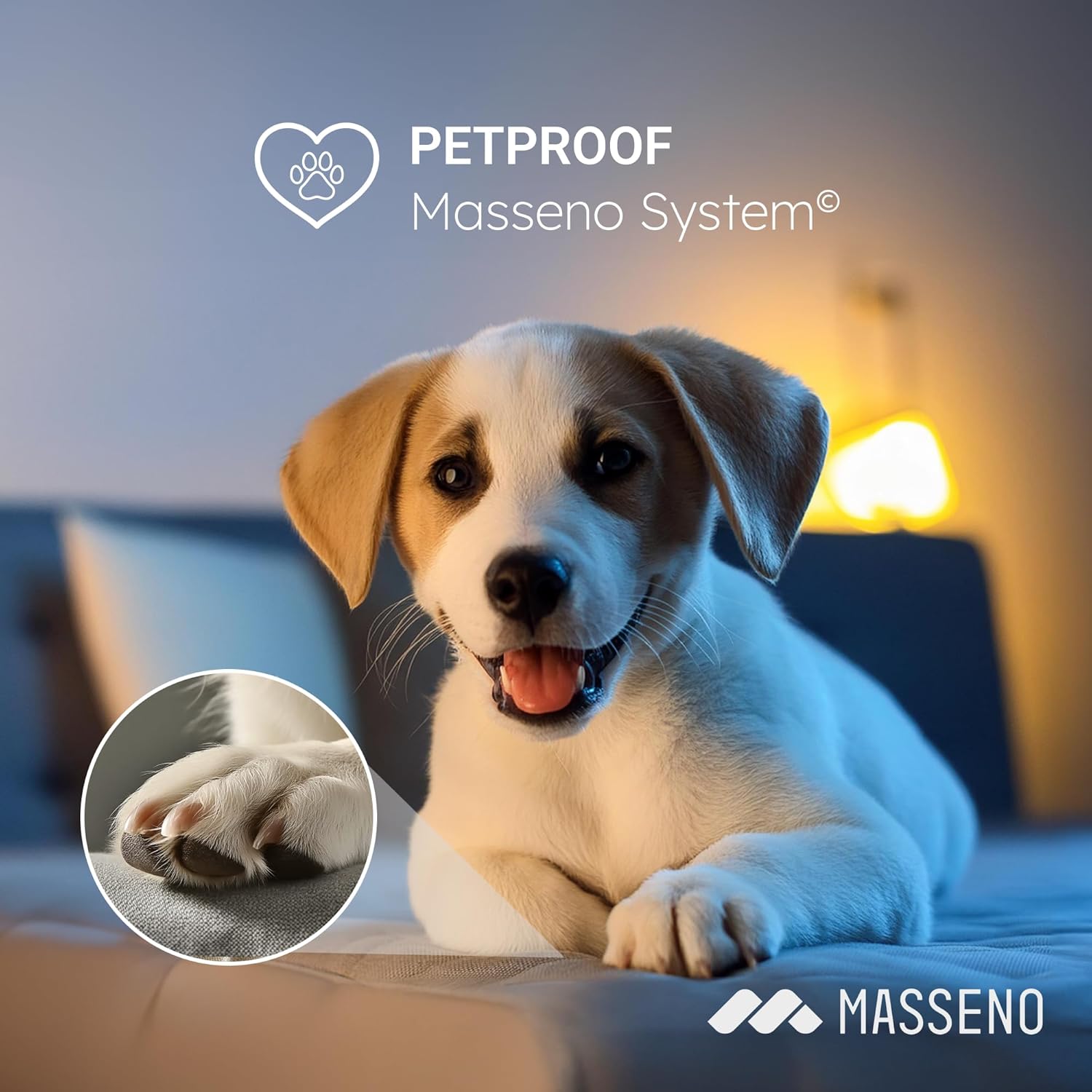 Masseno Boxspringbett PISA – Komplett-Set mit Matratze & Topper, Bettkasten, Polsterbett