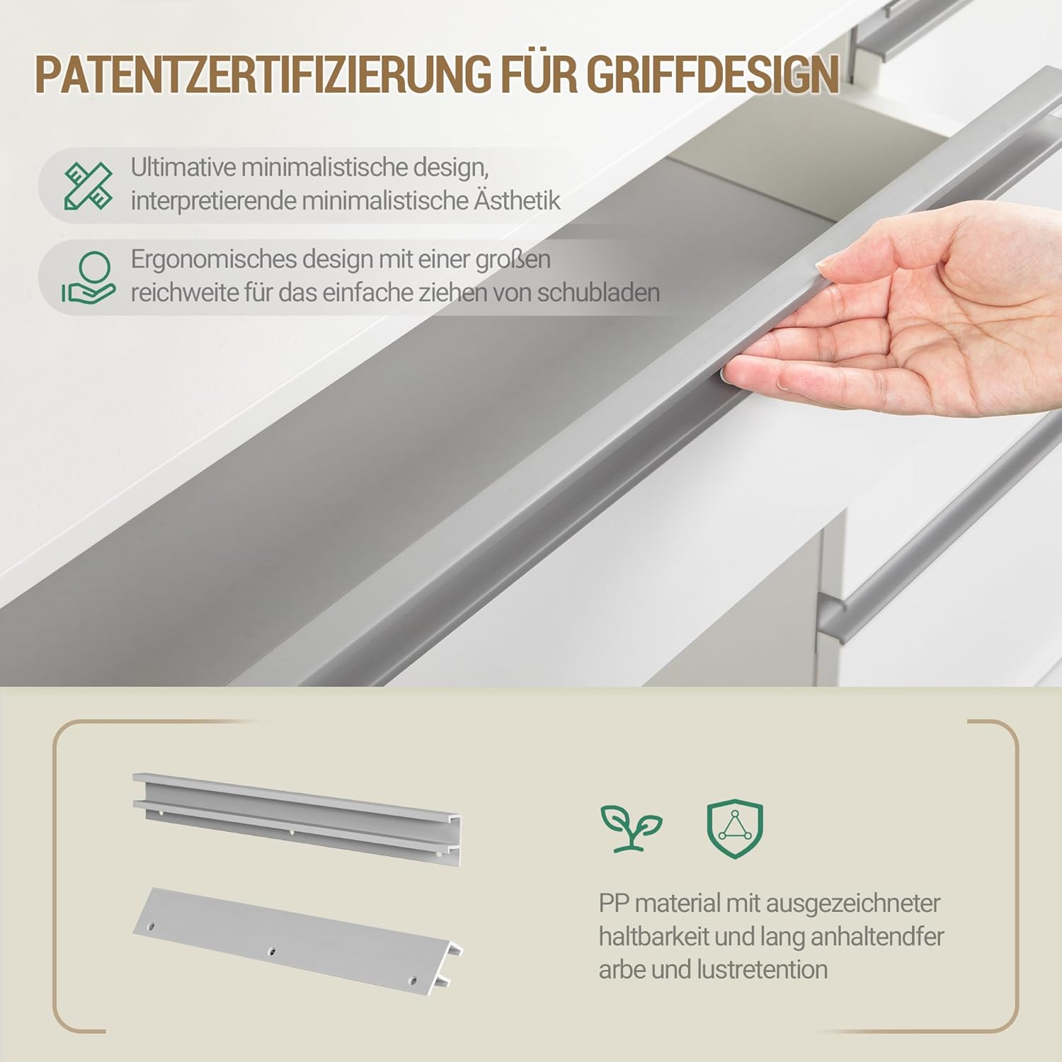 Hzuaneri Schminktisch mit LED Spiegel, 9 Schubladen, Weiß-Silber