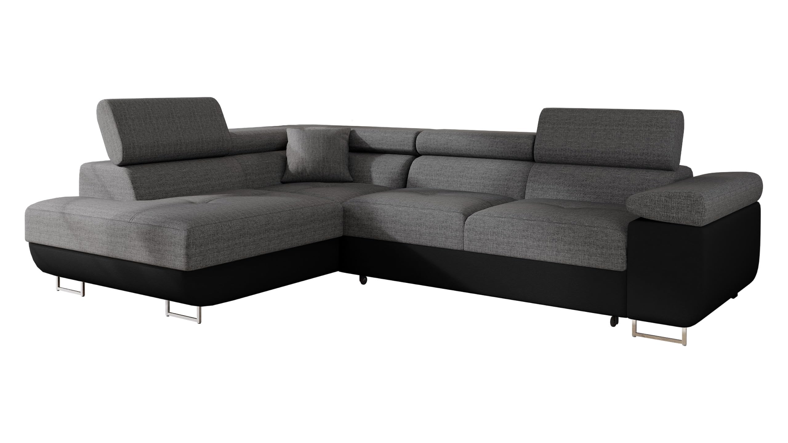 Mirjan24 Ecksofa Torezio mit Bettkasten, Einstellbare Kopfstützen, Sofa mit Schlaffunktion, Eckcouch für Wohnzimmer, Polsterecke, L-Form Couch mit Bettfunktion (Manila 18, Seite: Rechts)