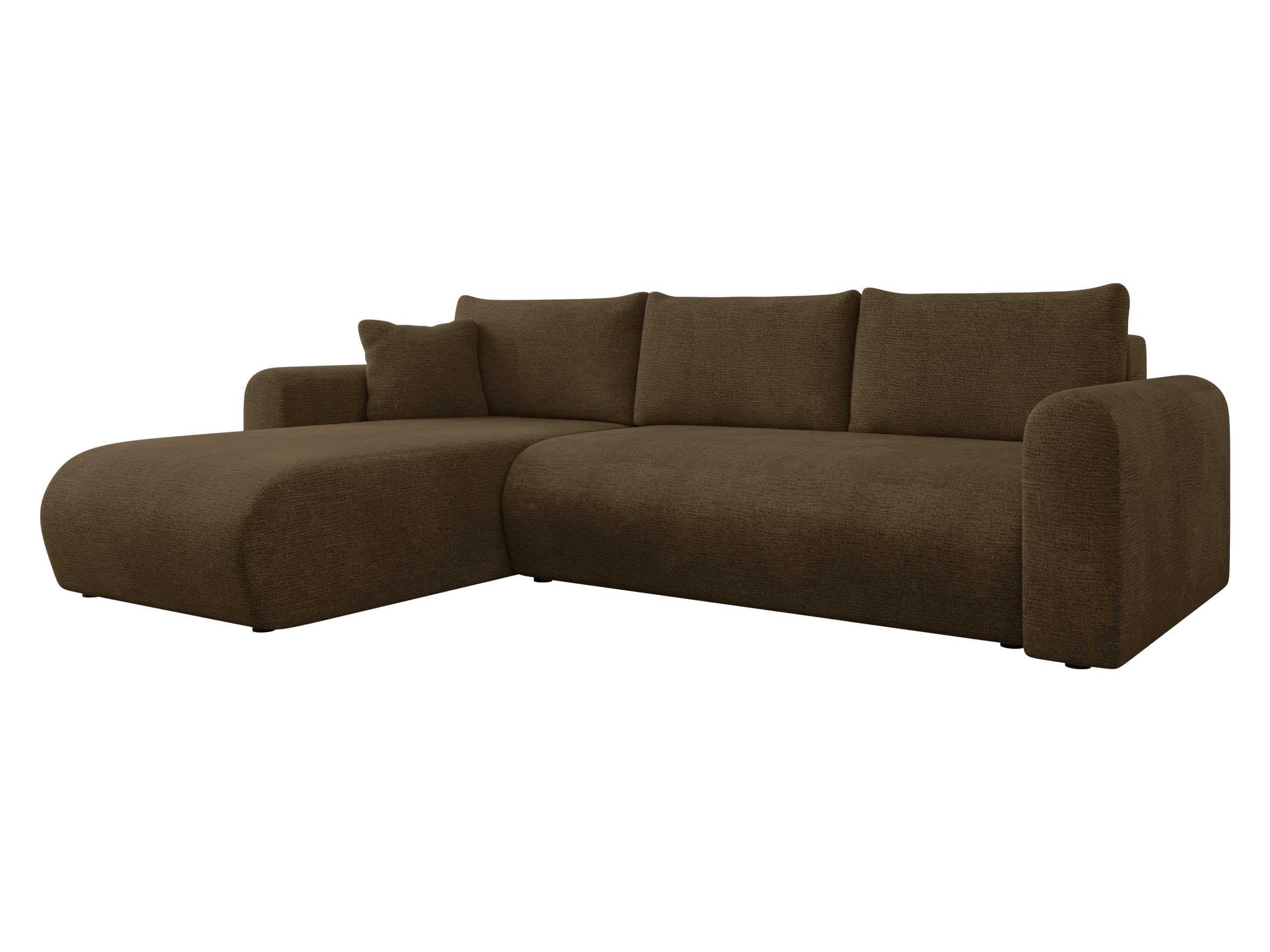 Mirjan24 Ecksofa Eliwo, Design Eckcouch, Couch mit Schlaffunktion und Bettkasten, Wohnlandschaft, Bettfunktion L-Form Sofa, Ottomane universell (Lambi 07)