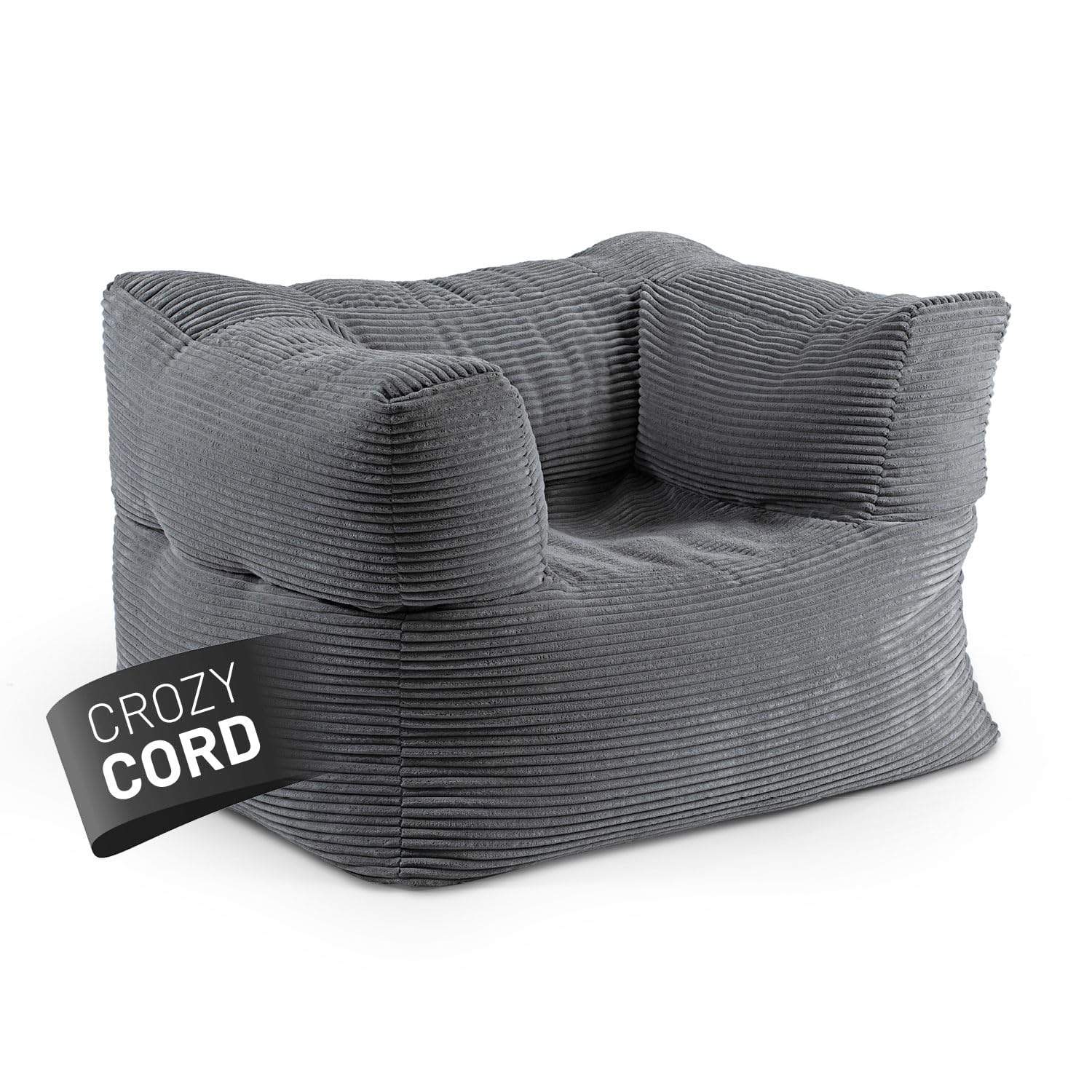 Lumaland Modulares Basic Set - Cord-Reihe | Indoor Sitzsäcke mit Softer Struktur, ideal Sofa Modulen & zum Pouf | Bean Bag mit Füllung - für Wohnzimmer & Co.