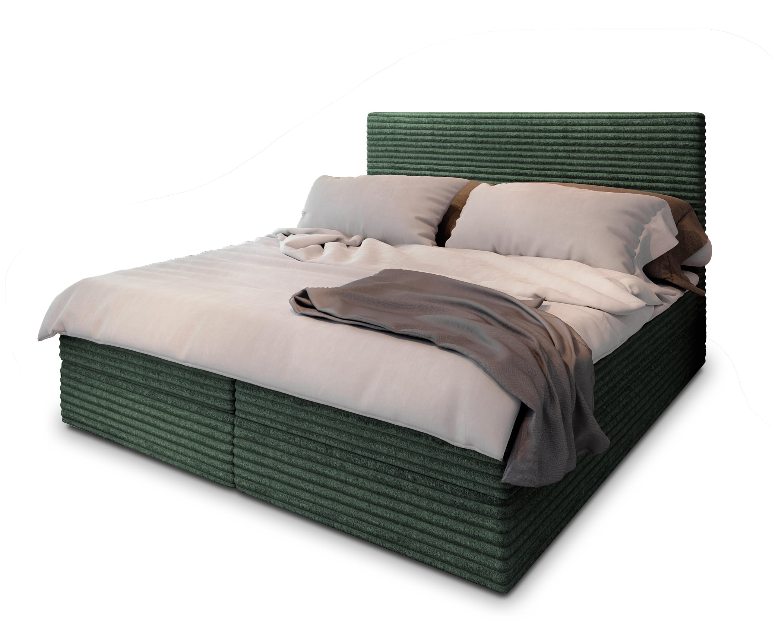 Masseno Boxspringbett PISA – Komplett-Set mit Matratze & Topper, Bettkasten, Polsterbett