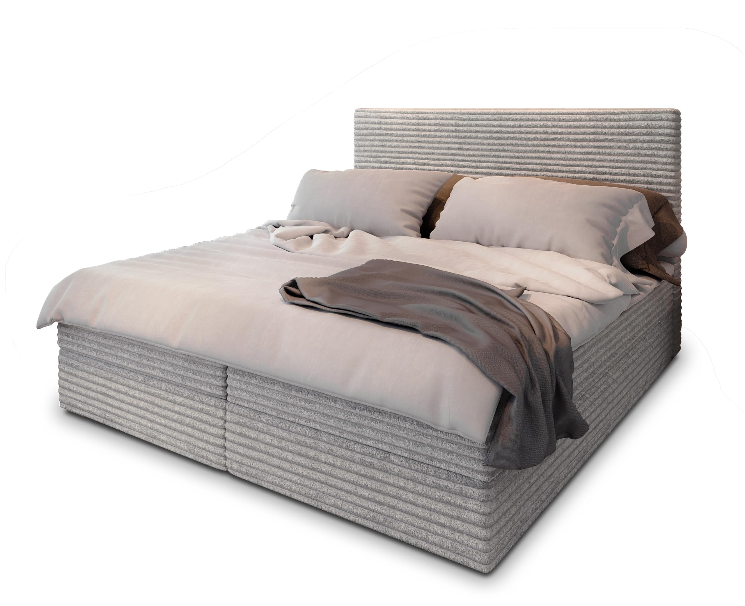 Masseno Boxspringbett PISA – Komplett-Set mit Matratze & Topper, Bettkasten, Polsterbett