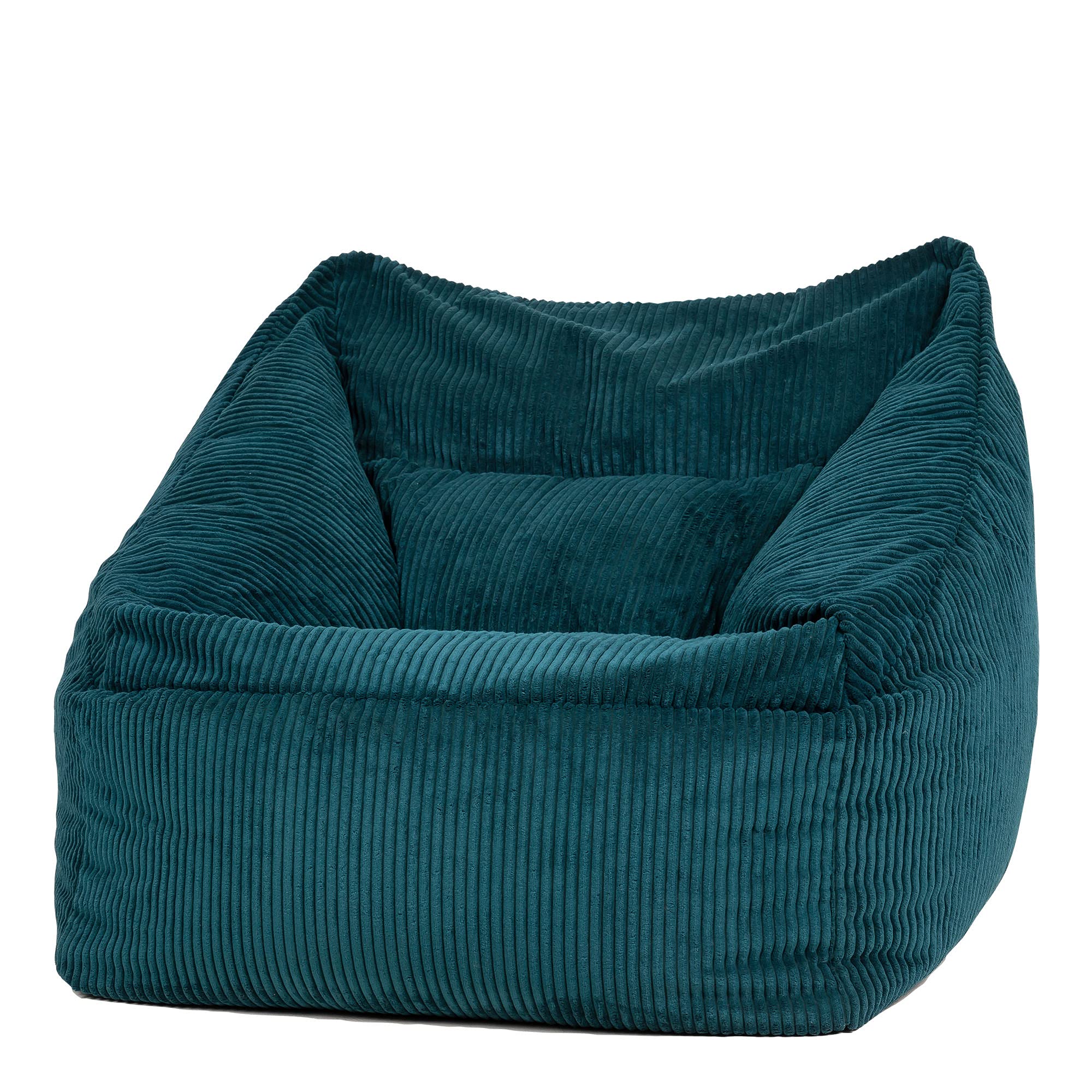 Icon Natalia Sitzsack Sessel mit Hocker für Erwachsene, Beige, Flauschiger Cord Stoff, Riesen Sitzsack Cord mit Füllung, Bean Bag Chair, Bequemer Sessel Wohnzimmer, Lounge, Schlafzimmer, Büro