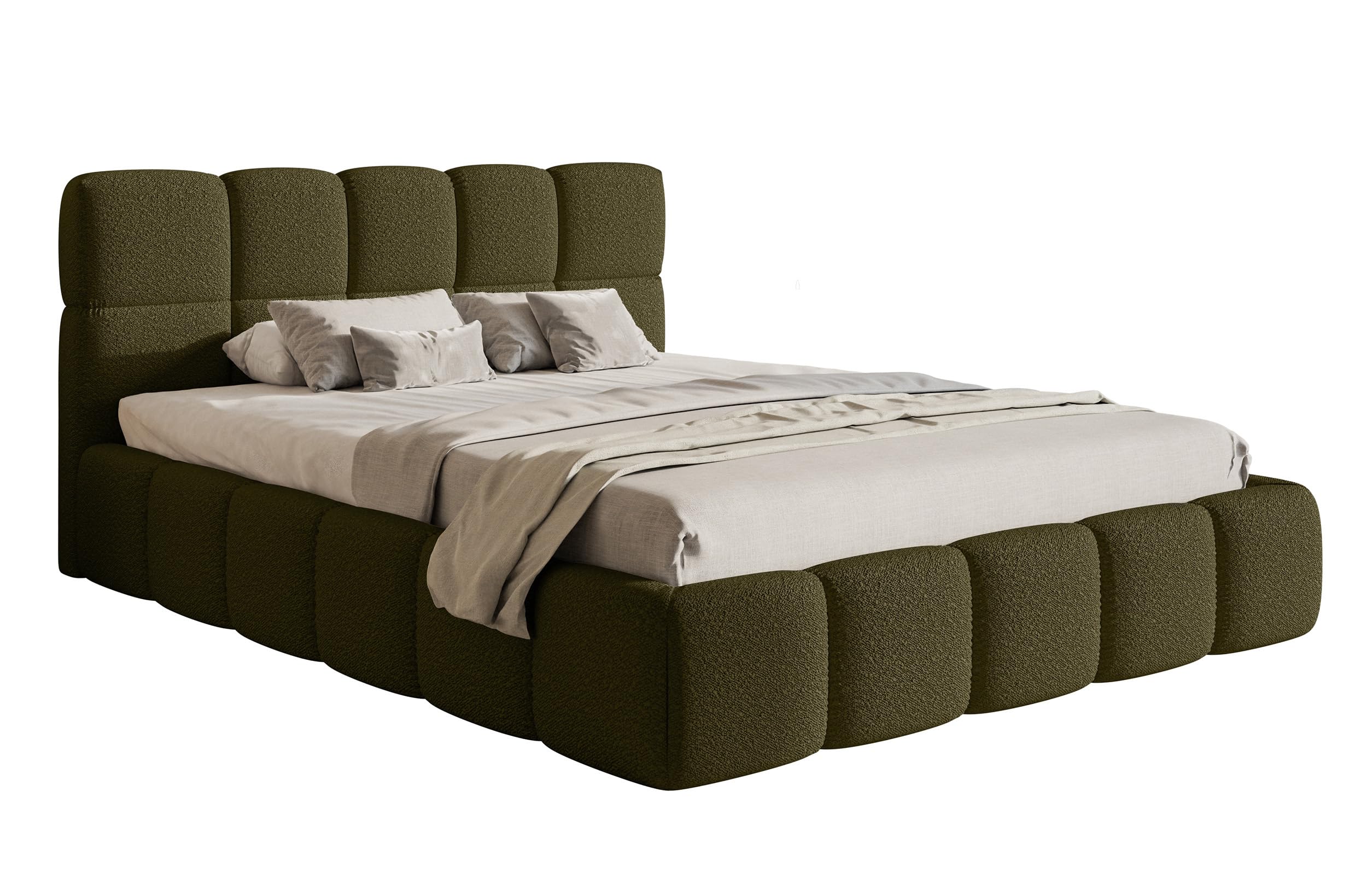 Selsey Upholstered Bed 180 x 200 cm Boucle Fabric Tear-Resistant Cloudy Grey