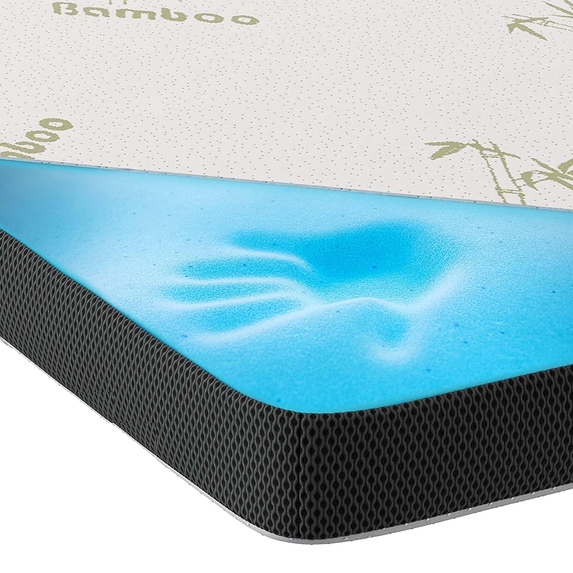 MKS.® Gel Topper 200x200 cm, H2 H3 Matratzentopper mit 7 cm Gel-Memory-Schaum, KomfortKissen Matratzenauflage mit 3D-Luftstrom, Viskoelastische Matratzenauflagen mit abnehmbarem Bambusbezug
