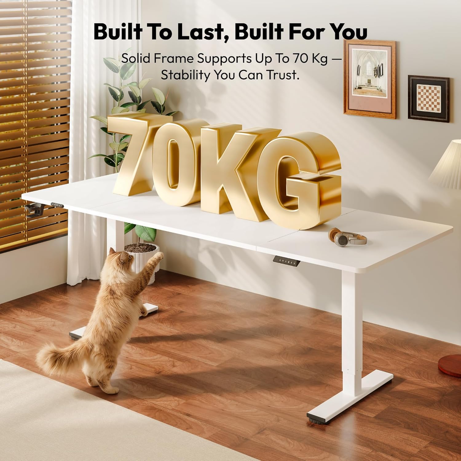 SANODESK höhenverstellbarer Schreibtisch – XXL Standing Desk elektrisch, ergonomisch, stabil