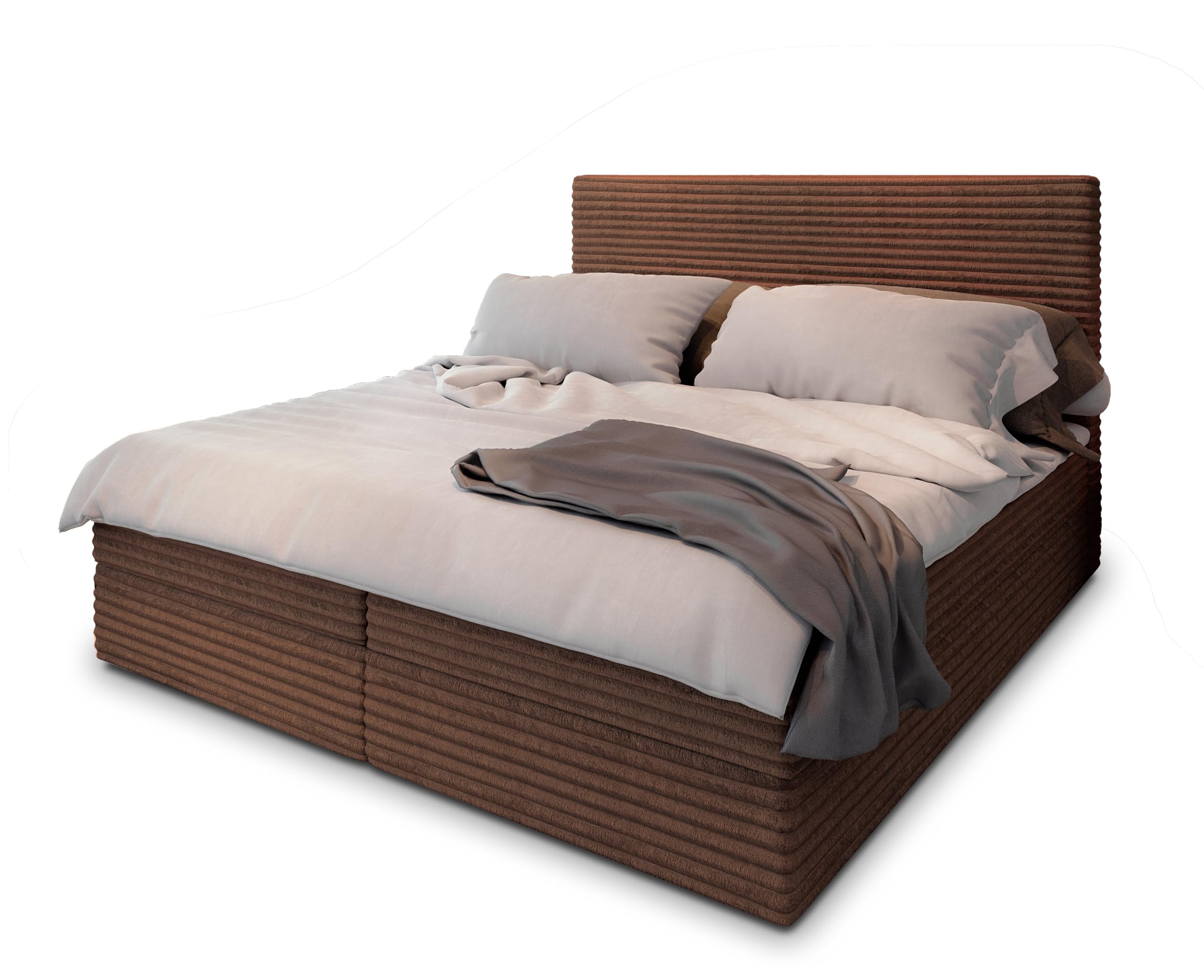 Masseno Boxspringbett PISA – Komplett-Set mit Matratze & Topper, Bettkasten, Polsterbett