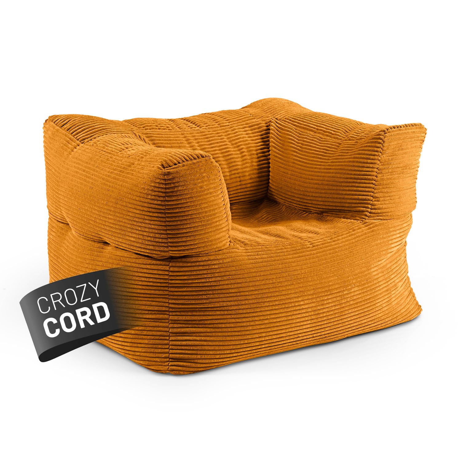 Lumaland Modulares Basic Set - Cord-Reihe | Indoor Sitzsäcke mit Softer Struktur, ideal Sofa Modulen & zum Pouf | Bean Bag mit Füllung - für Wohnzimmer & Co.