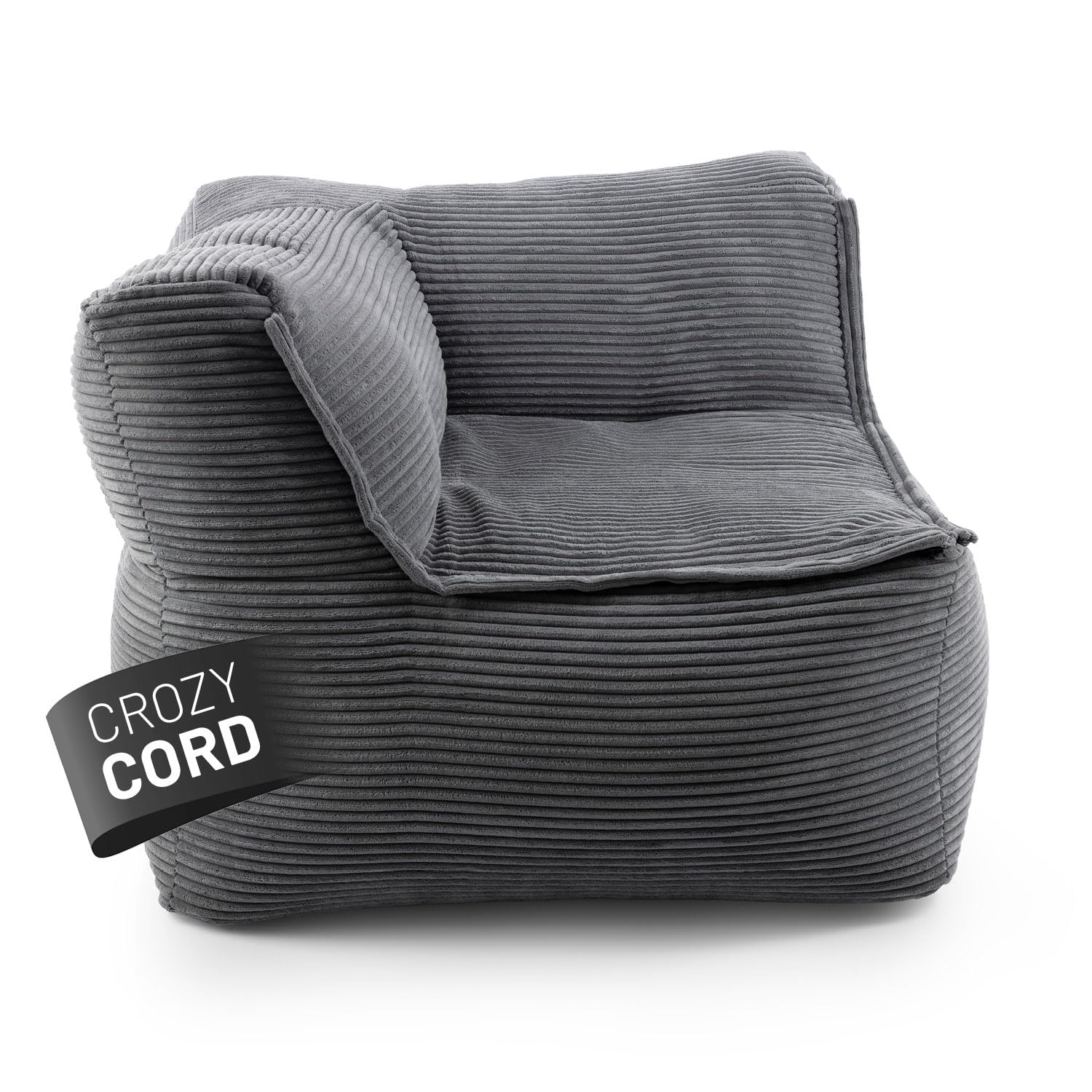 Lumaland Modulares Basic Set - Cord-Reihe | Indoor Sitzsäcke mit Softer Struktur, ideal Sofa Modulen & zum Pouf | Bean Bag mit Füllung - für Wohnzimmer & Co.