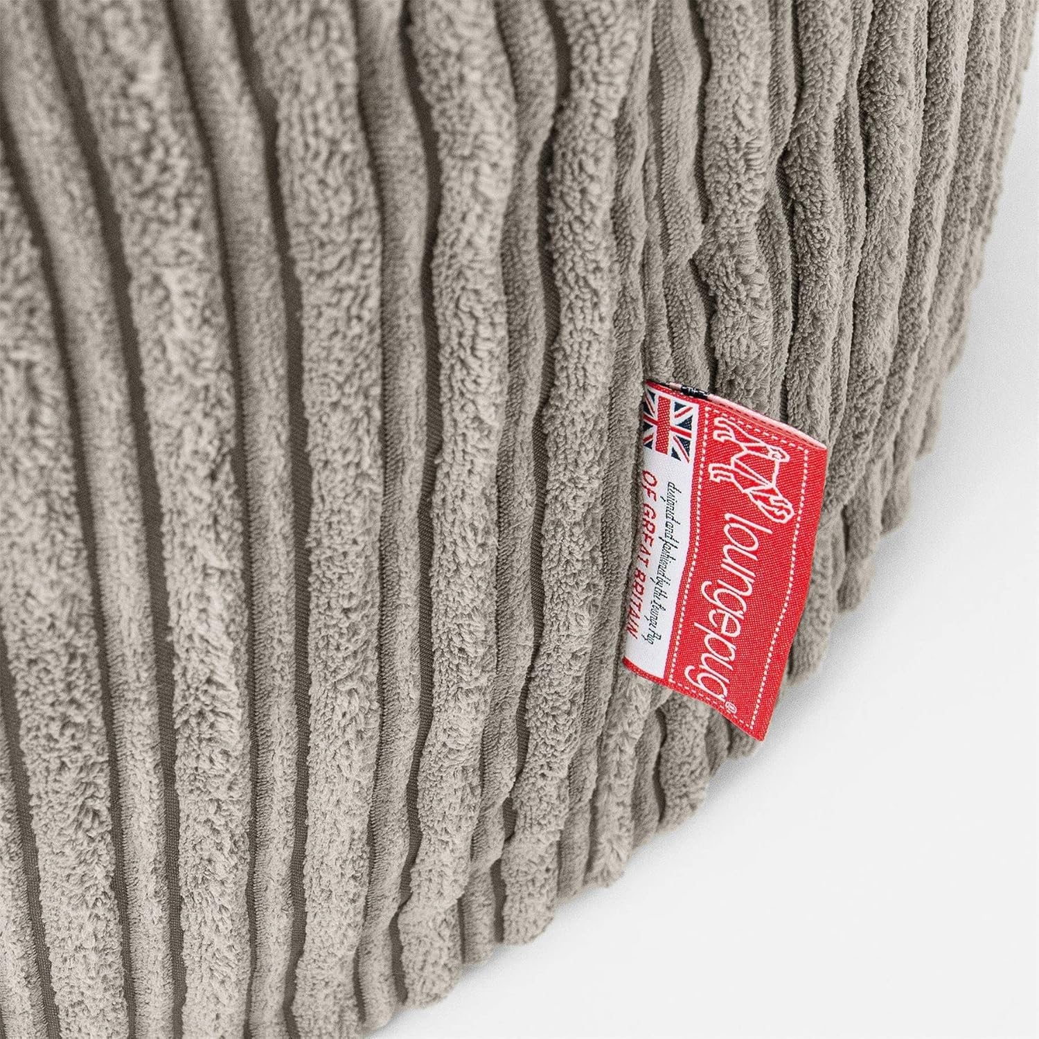 Lounge Pug 2-Sitzer Sitzsacksofa Albert, Cord Nerzfarben, Riesiger Sitzsack mit Rückenlehne, Schlafsofa