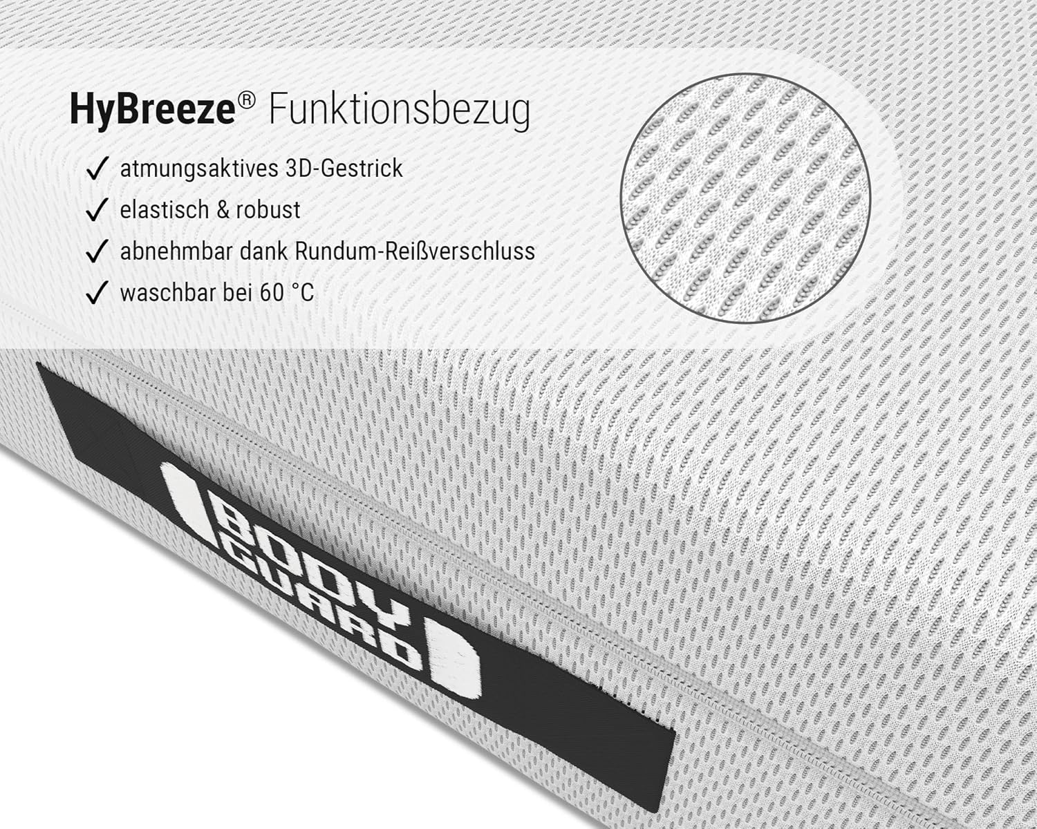 Bodyguard Bett1 Boxspring Matratze – 2in1 Liegehärten, Ergonomisch, QXSchaum, Oeko-TEX®, Made in Germany