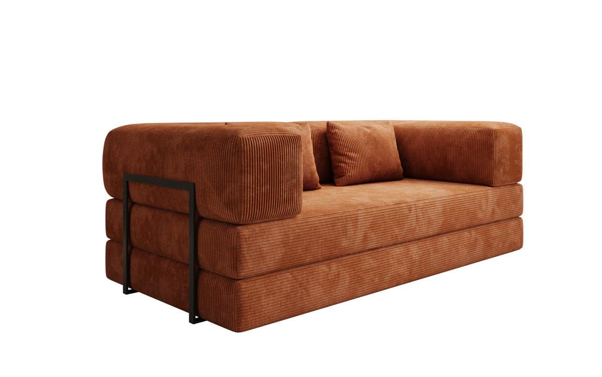 Luxusbetten24 Designer Sofa Lazy 3 Sitzer in Cord Grau