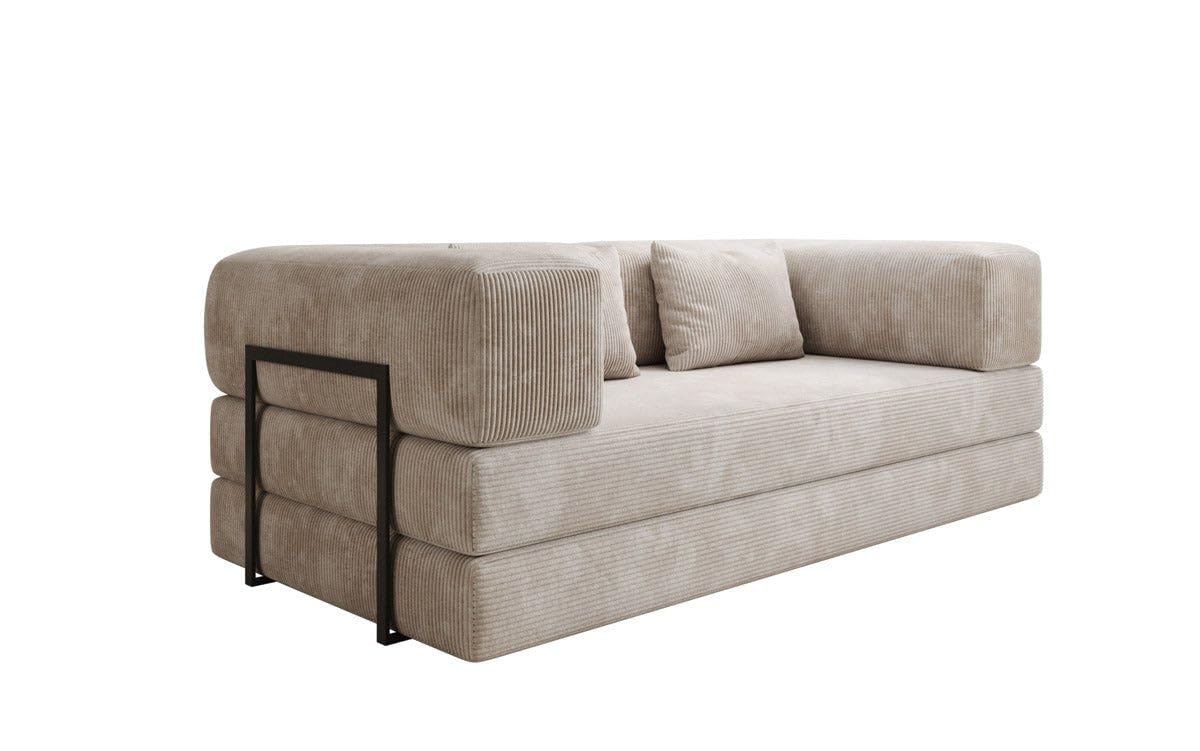 Luxusbetten24 Designer Sofa Lazy 3 Sitzer in Cord Grau