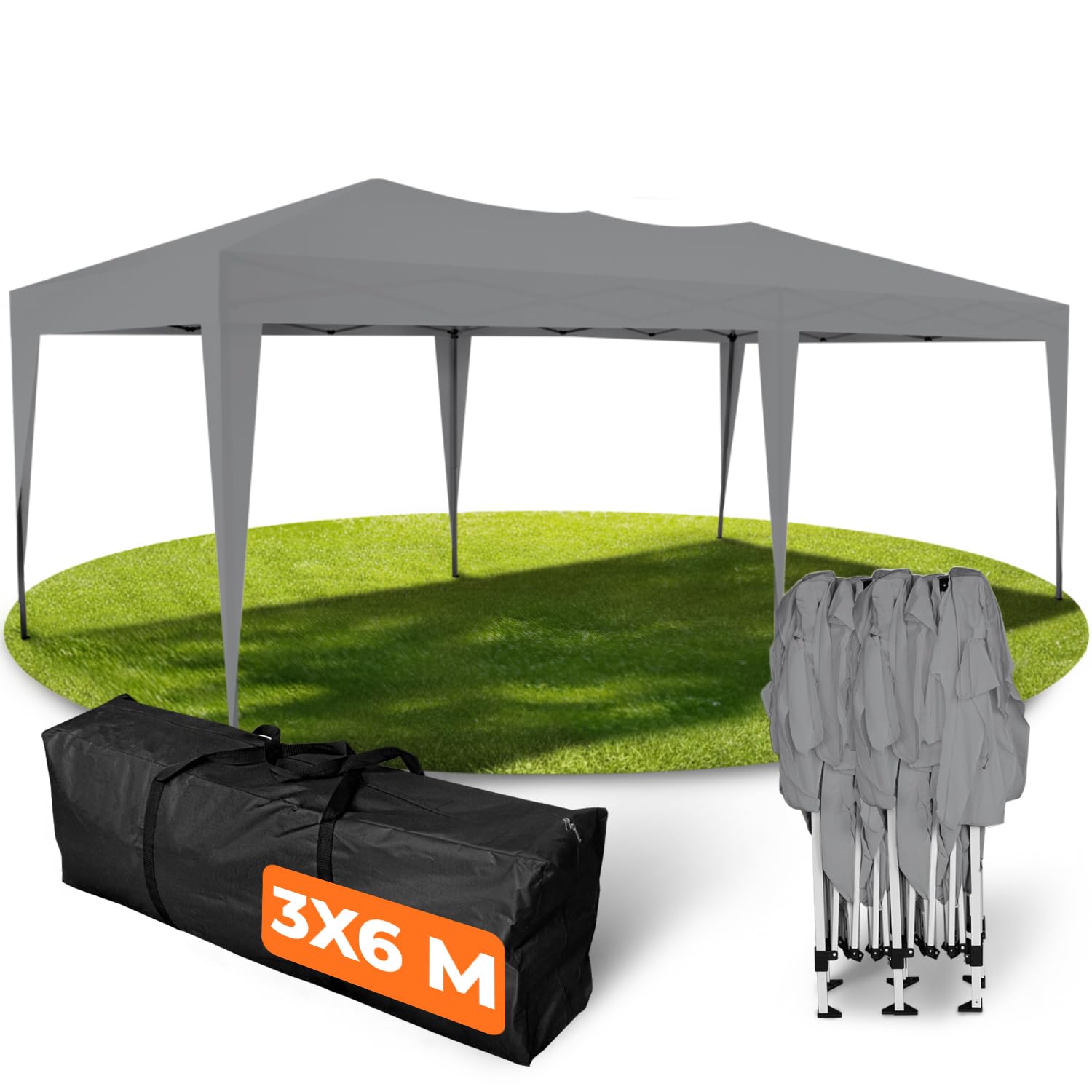 Kronenburg Faltpavillon wasserdicht Dachmaß 3 x 3 m UV Schutz 50+ Pavillon in Schwarz mit 4 Seitenteilen
