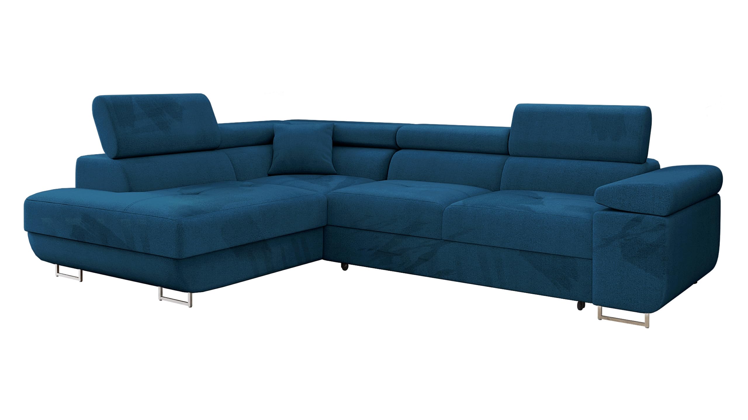 Mirjan24 Ecksofa Torezio mit Bettkasten, Einstellbare Kopfstützen, Sofa mit Schlaffunktion, Eckcouch für Wohnzimmer, Polsterecke, L-Form Couch mit Bettfunktion (Manila 18, Seite: Rechts)