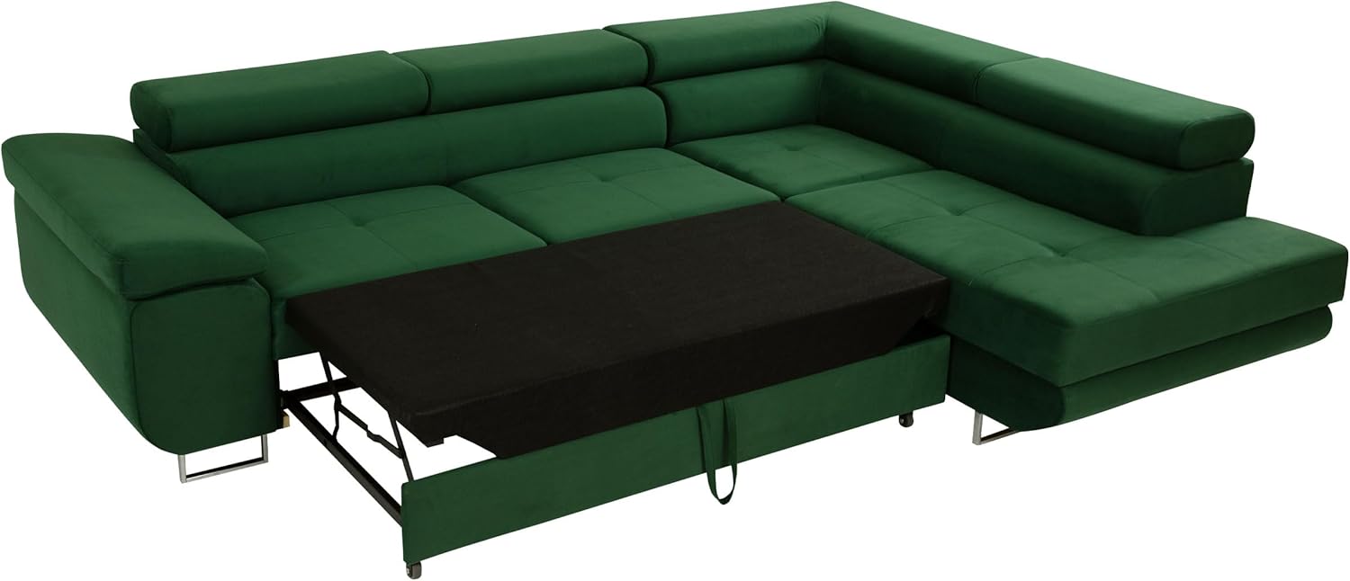 Mirjan24 Torezio Ecksofa mit Schlaffunktion und Bettkasten – 4-Sitzer L-Form