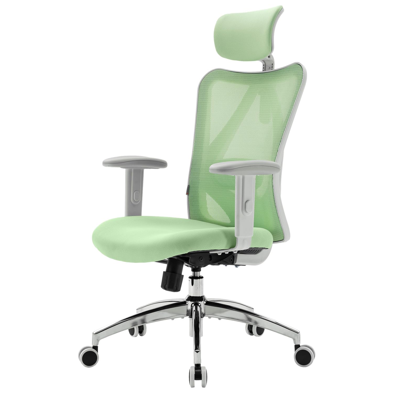SIHOO Bürostuhl Ergonomischer Schreibtischstuhl, Drehstuhl hat Verstellbarer Lordosenstütze, Kopfstütze und Armlehne, Höhenverstellung und Wippfunktion, Rückenschonend, Bis 150kg/330LB Belastbar