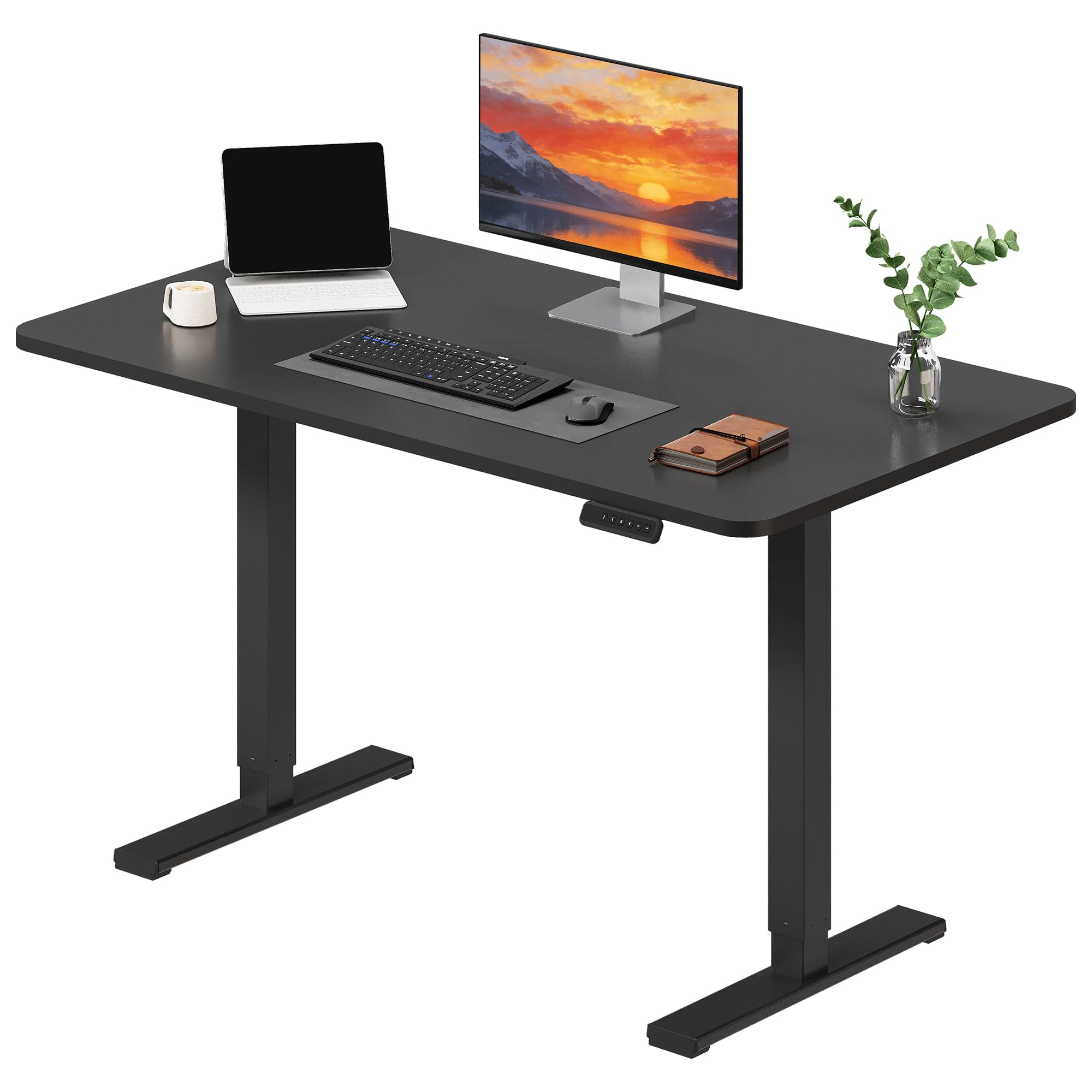 SANODESK Höhenverstellbarer Schreibtisch 200×80 cm – XXL Standing Desk mit 70 kg Tragkraft, Anti-Kollisions-Schutz & vielseitigem Zubehör, ideal für Teamarbeit oder Studio(Weiß)