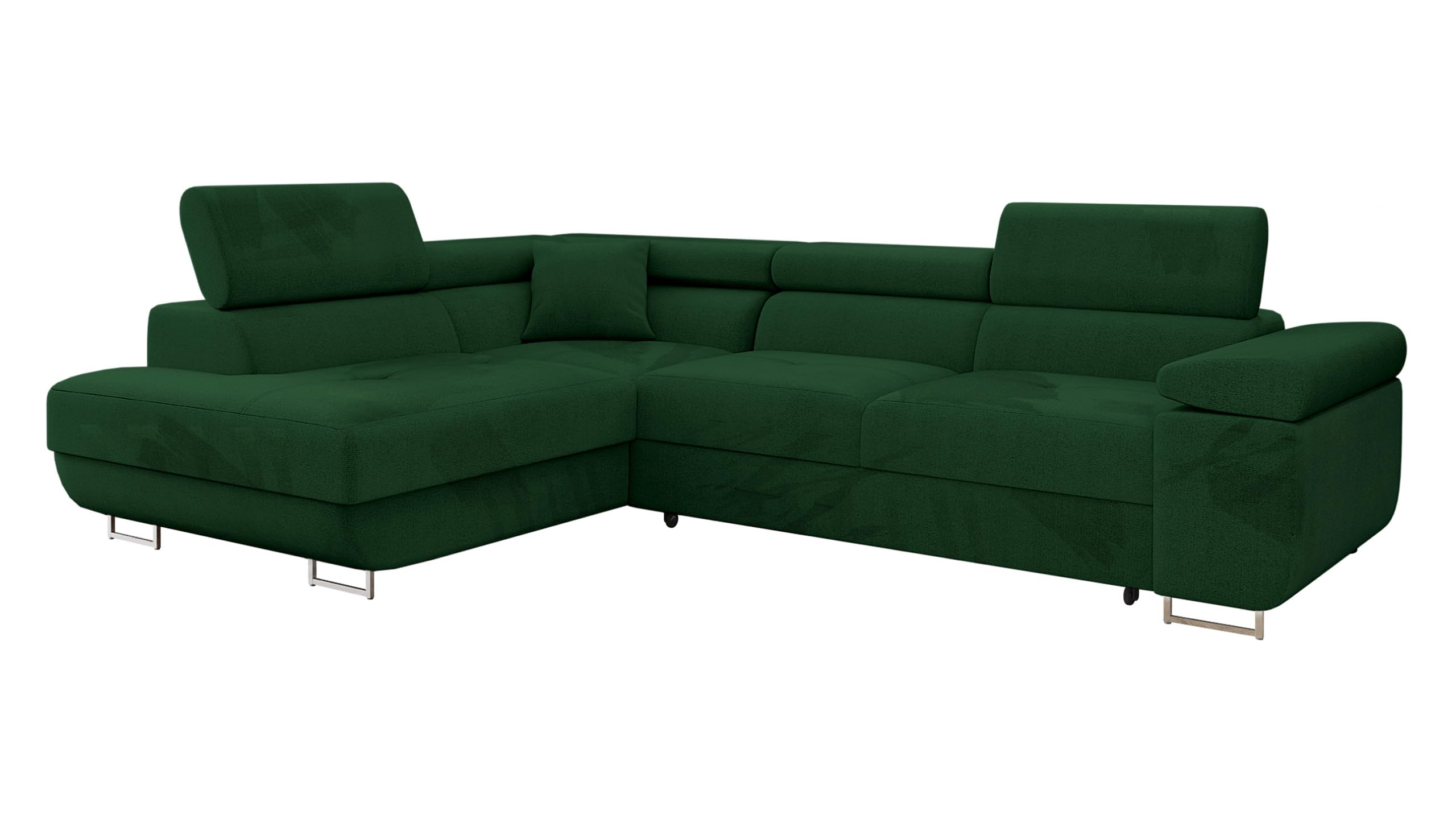 Mirjan24 Ecksofa Torezio mit Bettkasten, Einstellbare Kopfstützen, Sofa mit Schlaffunktion, Eckcouch für Wohnzimmer, Polsterecke, L-Form Couch mit Bettfunktion (Manila 18, Seite: Rechts)