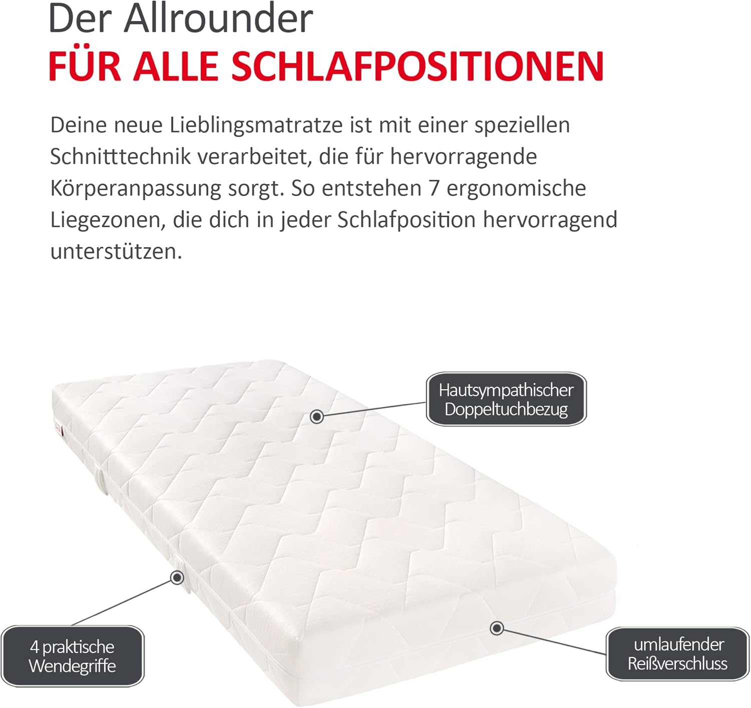 Matratzen Concord Sleepsy Kalio Taschenfederkernmatratze H2, 7-Zonen, 20 cm