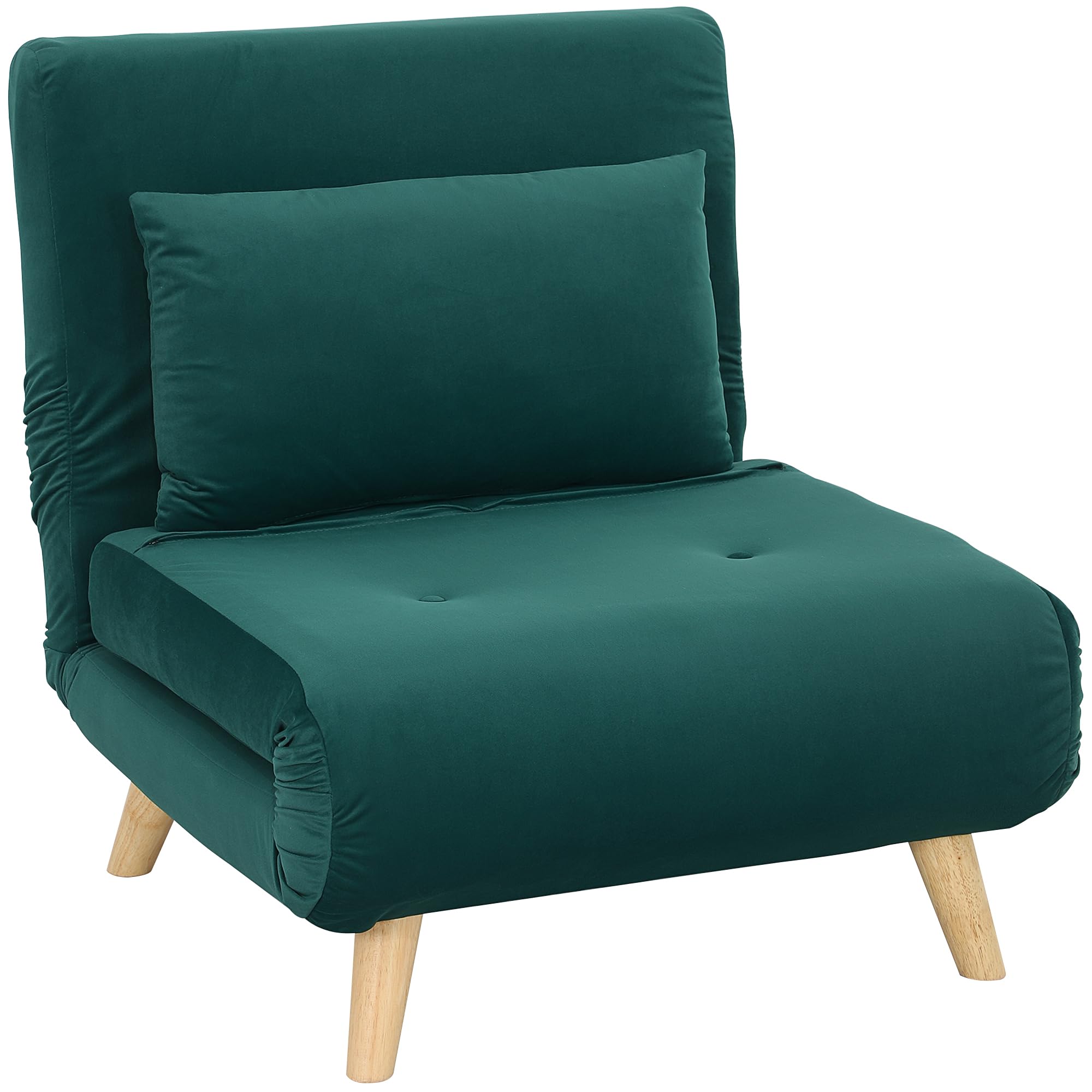 HOMCOM 3 in 1 Schlafsessel Klappbar Schlafsofa mit Bettfunktion Verstellbarer Rückenlehne Kissen Gästebett in Leinenoptik Relaxsessel Klappsessel für Wohnzimmer Schlafzimmer 72 x 78 x 79 cm Beige