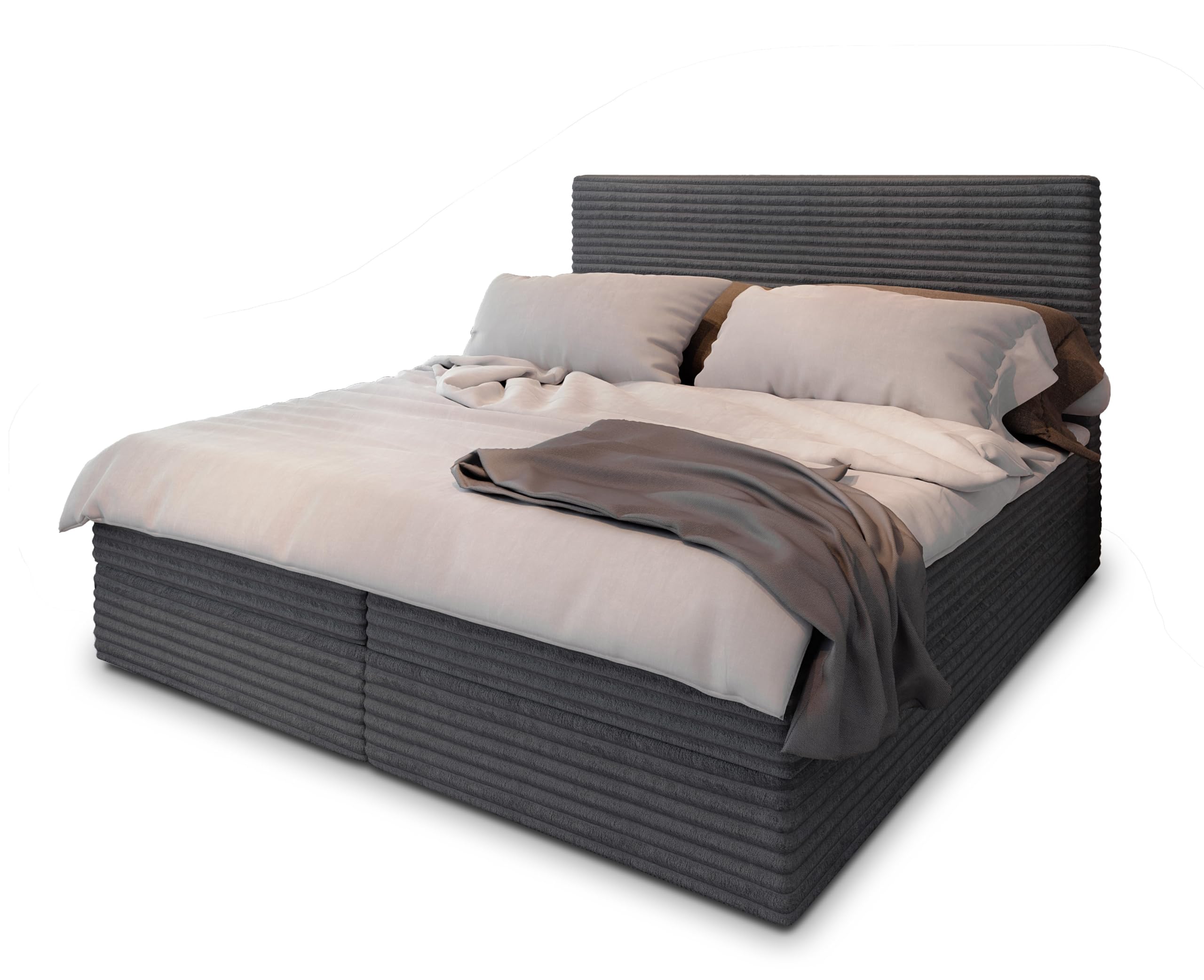 Masseno Boxspringbett PISA – Komplett-Set mit Matratze & Topper, Bettkasten, Polsterbett