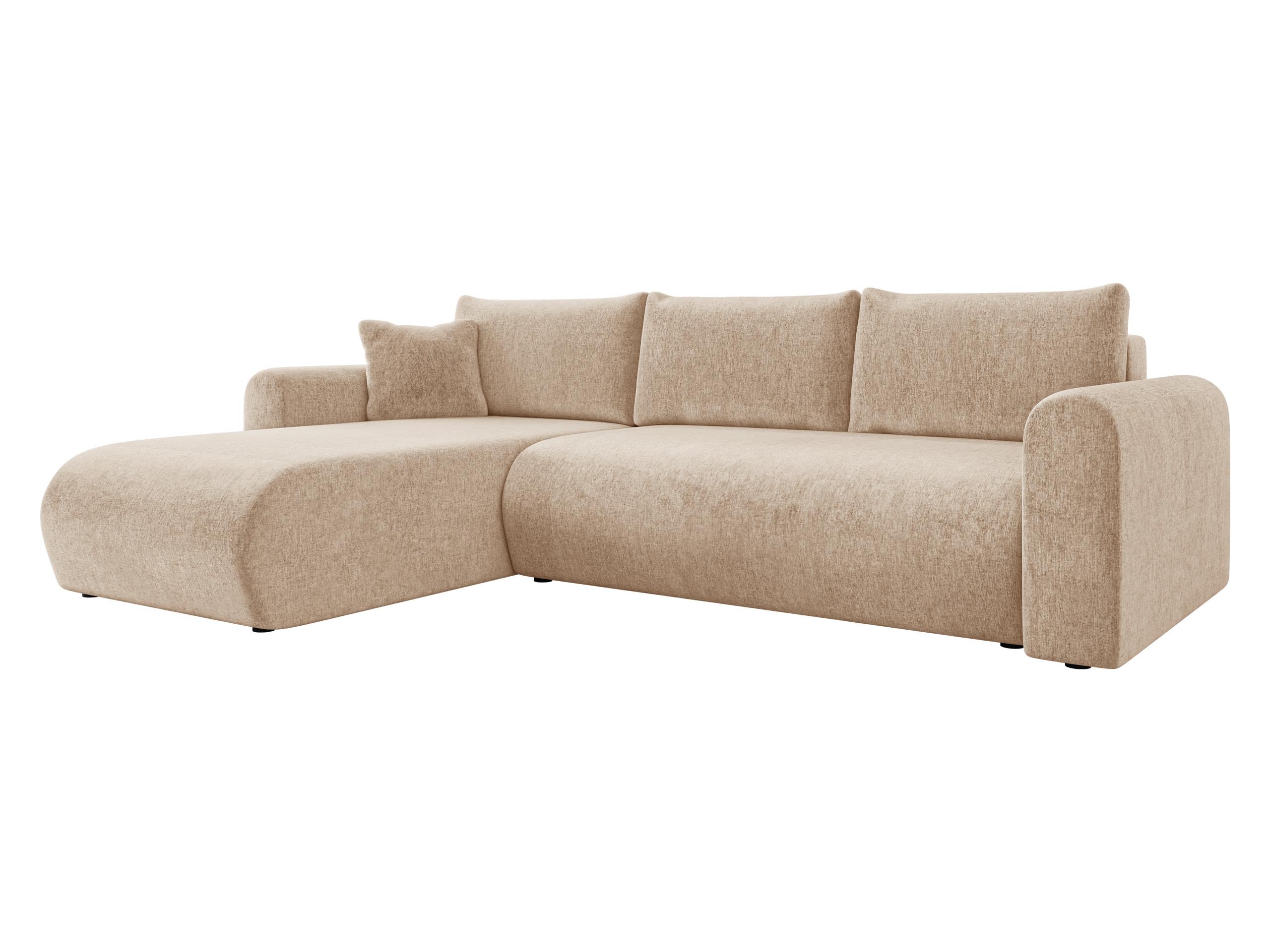Mirjan24 Ecksofa Eliwo, Design Eckcouch, Couch mit Schlaffunktion und Bettkasten, Wohnlandschaft, Bettfunktion L-Form Sofa, Ottomane universell (Lambi 07)