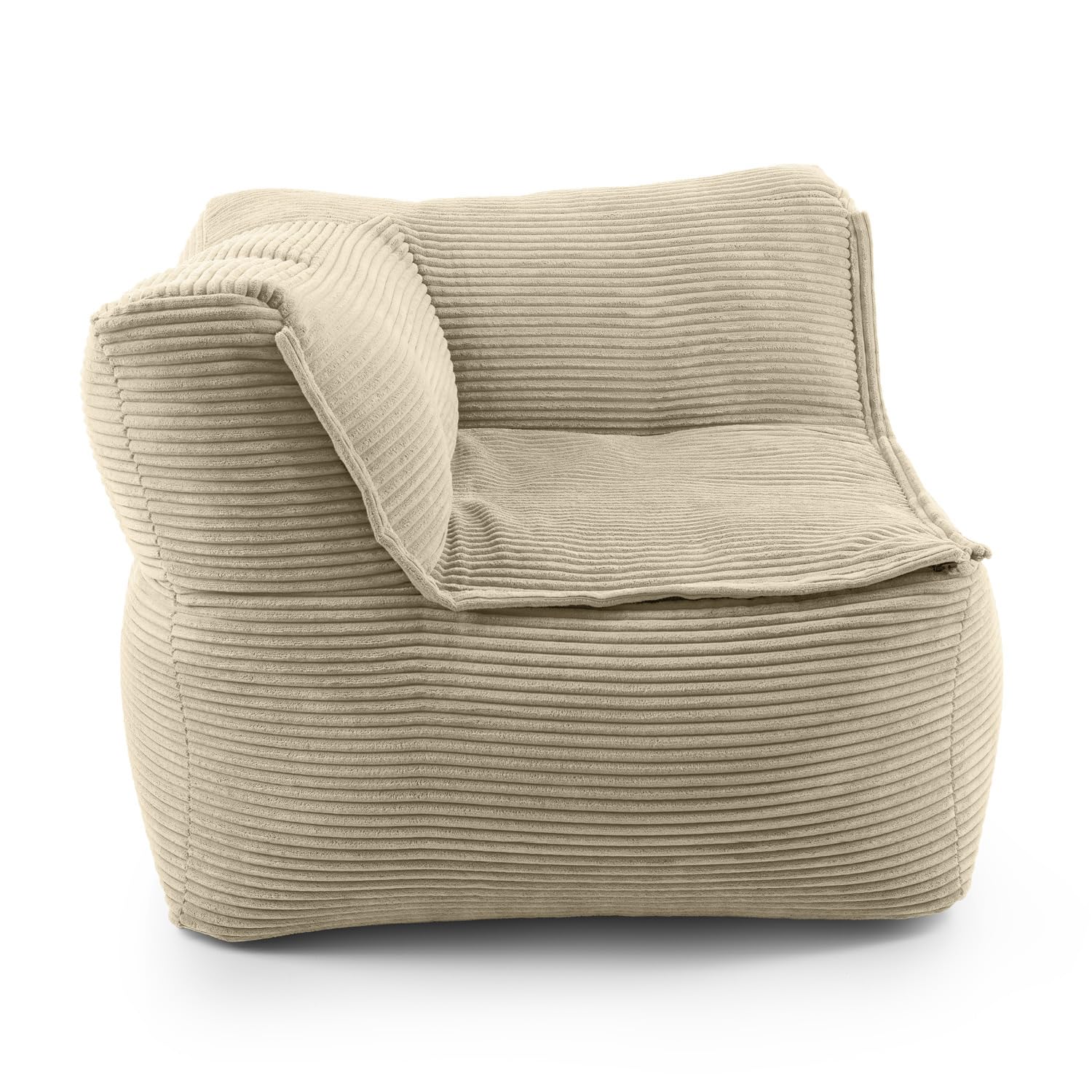 Lumaland Modulares Basic Set - Cord-Reihe | Indoor Sitzsäcke mit Softer Struktur, ideal Sofa Modulen & zum Pouf | Bean Bag mit Füllung - für Wohnzimmer & Co.