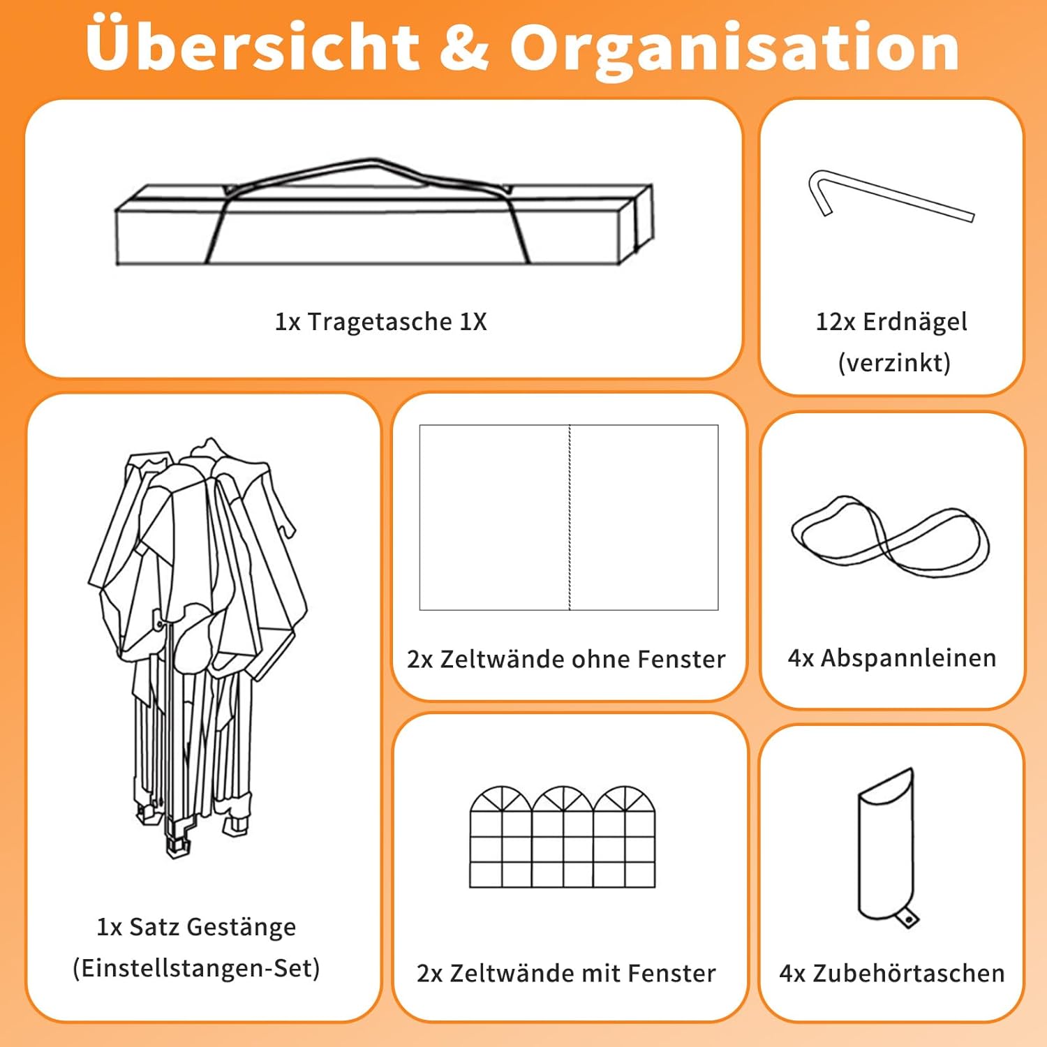 ISE Pavillon 3x3 m Faltpavillon mit Seitenwänden Grau aus Stahl UV50+