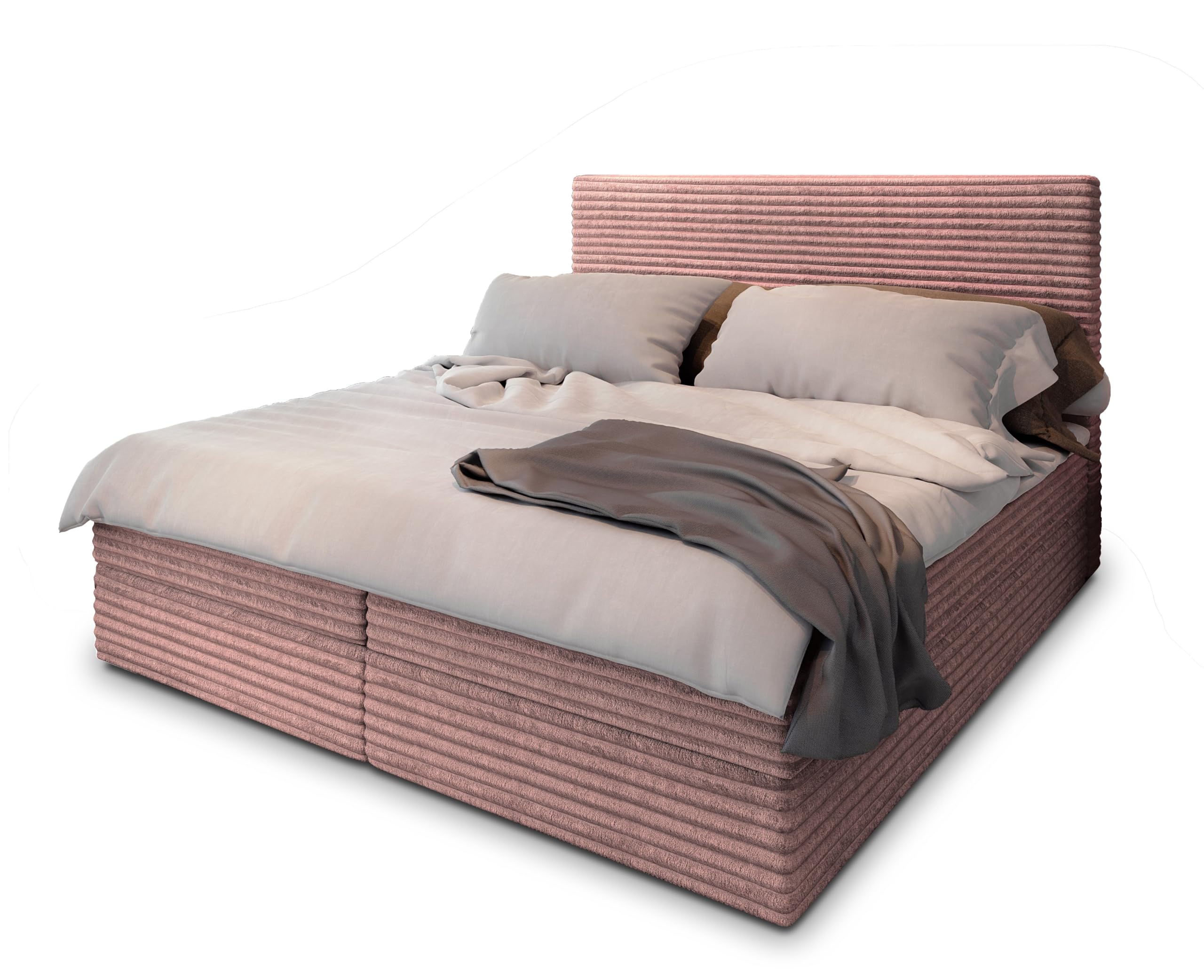 Masseno Boxspringbett PISA – Komplett-Set mit Matratze & Topper, Bettkasten, Polsterbett