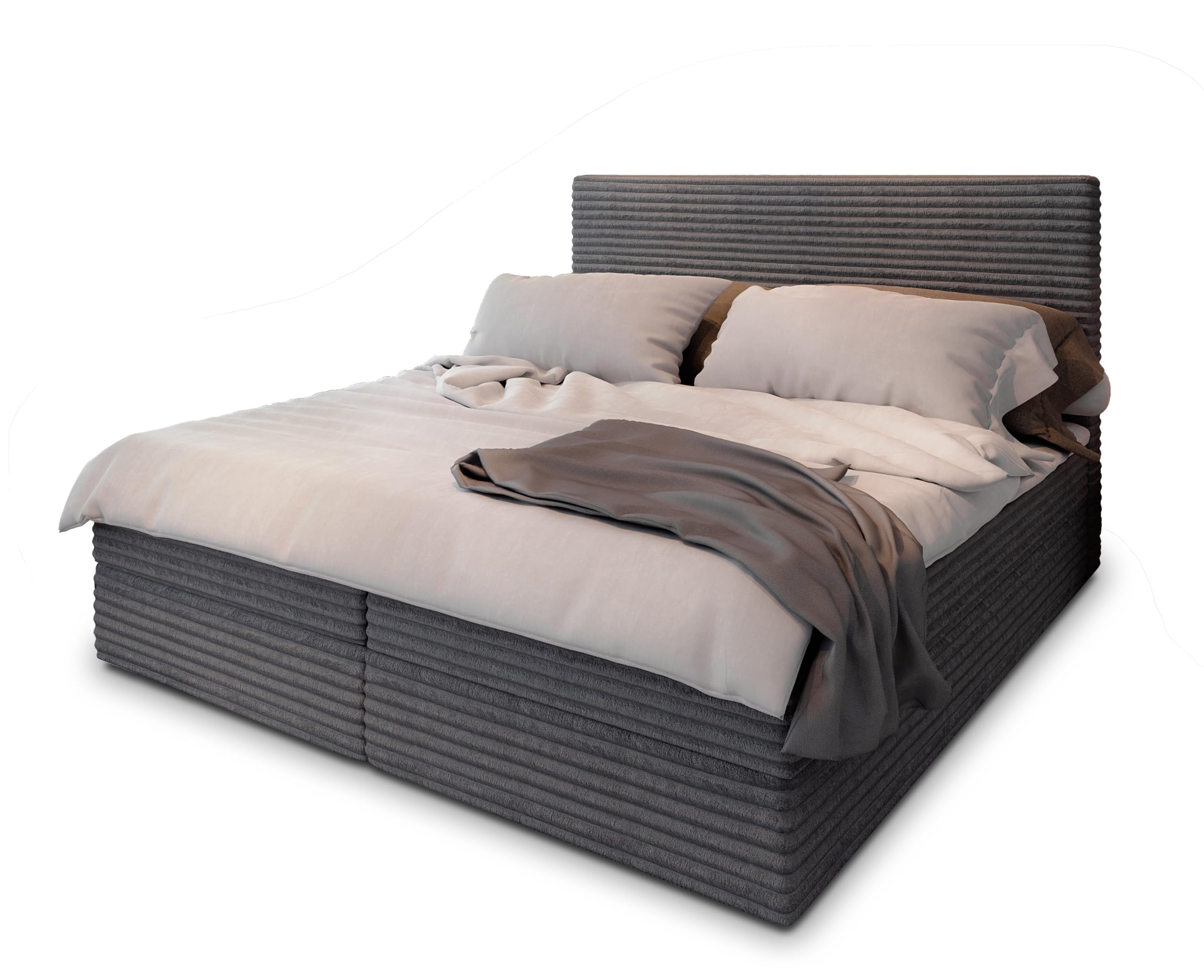 Masseno Boxspringbett PISA – Komplett-Set mit Matratze & Topper, Bettkasten, Polsterbett