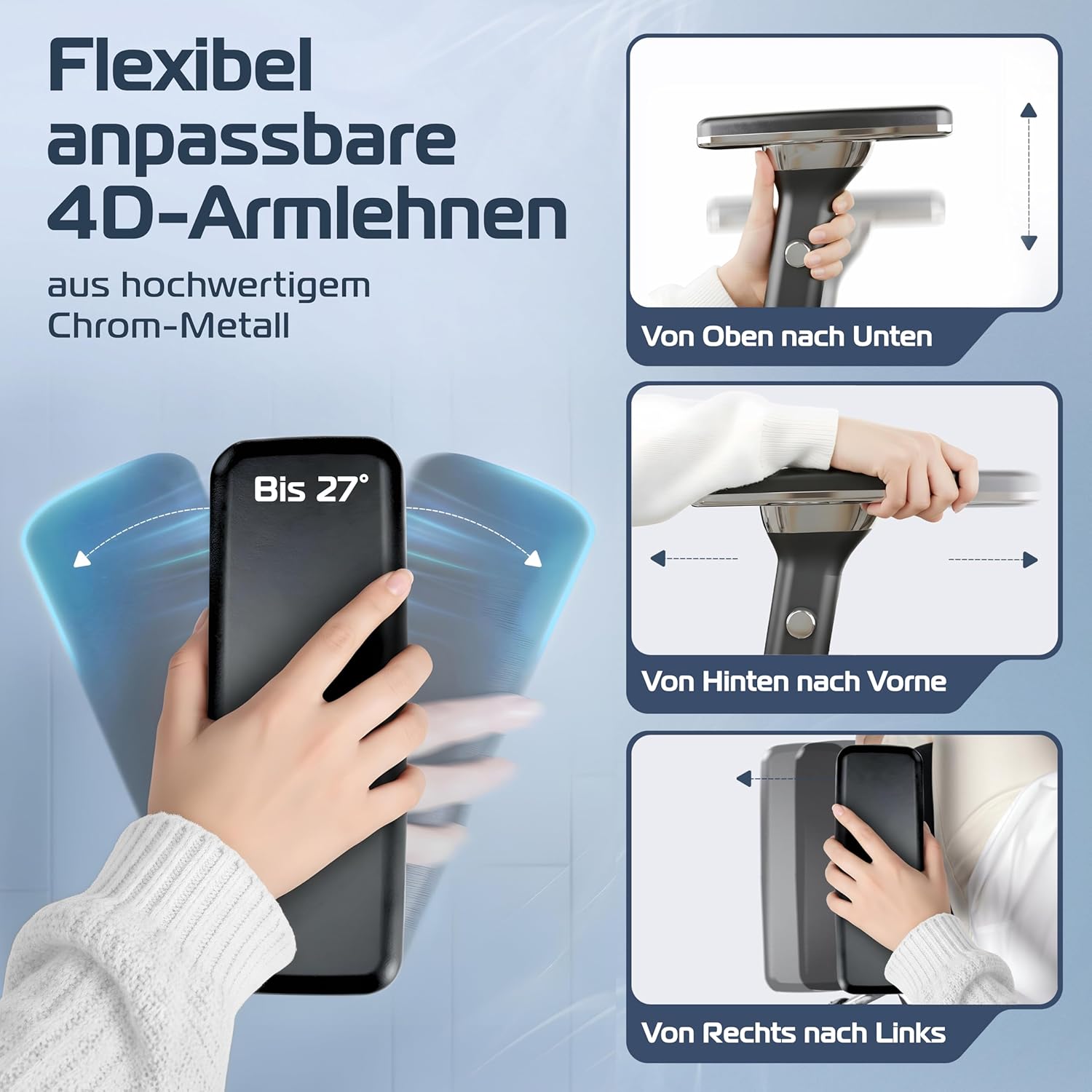 CLOUVOU CleverSeat Ergonomischer Bürostuhl – Verstellbar, bis 150 kg