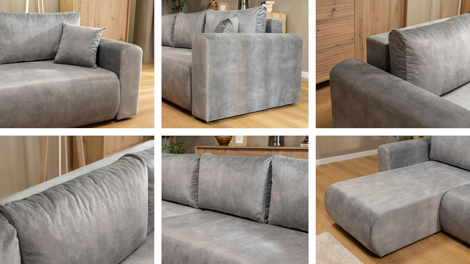 Mirjan24 Eliwo Ecksofa L-Form, Schlafsofa mit Bettkasten, Wohnlandschaft mit Schlaffunktion, modernes Polstersofa, universelle Ottomane